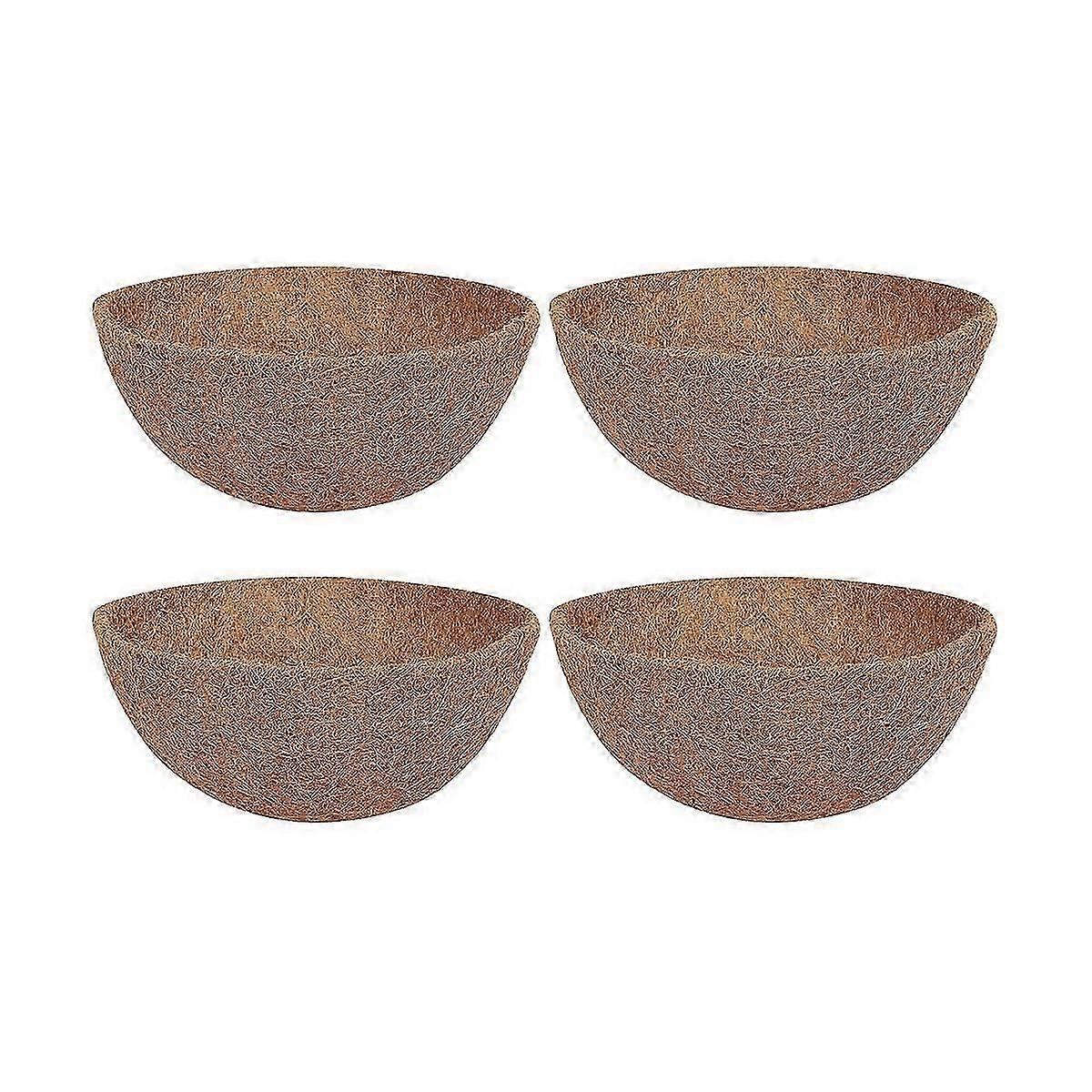 4 Pcs Coconut Hanging Basket Liners, 10 Inch, Sturdy Round Planters Replacement