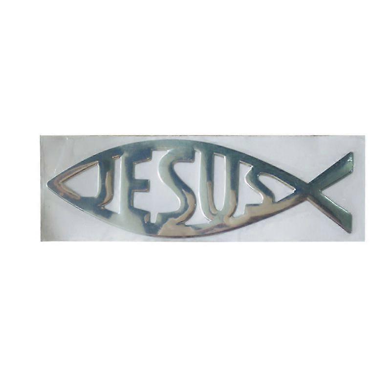 Jesus Fish 3D Car sticker Soft PVC Chromed Emblem Badge Car Styling Decoration Waterproof Decal Christian Decal Sticker