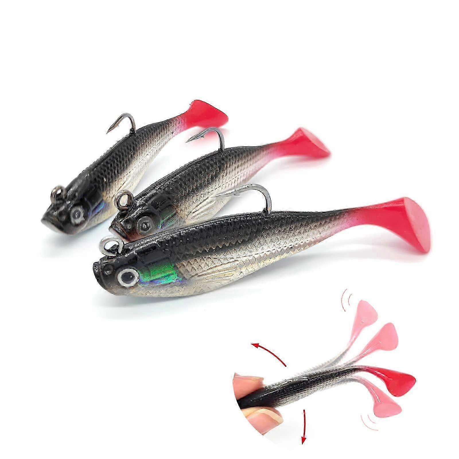 3D Eyes Soft Fishing Lure Single Hook Baits Artificial Bait