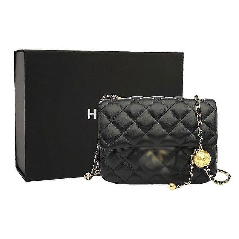 2025 حقيبة سلسلة جديدة من Lingge أزياء حقائب نسائية صغيرة بأسلوب عطري مع C نفس الحقيبة مربعة حقيبة كروس بودي من الذهب الدهني