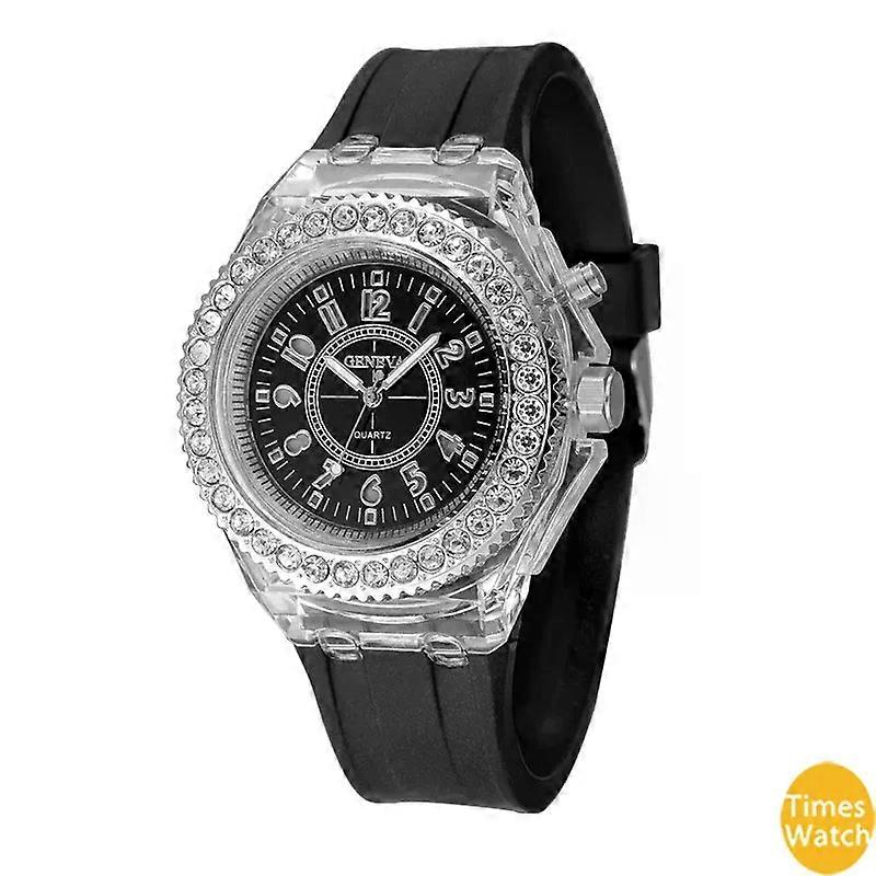 10 قطع بقيادة فلاش مضيئة ووتش اتجاهات الشخصية الطلاب عشاق جيلي امرأة الرجال Wwatches 2 لون