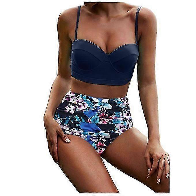 Beach Women's Sexy Hard Package Gathered Slim Bikini Split Swimsuit