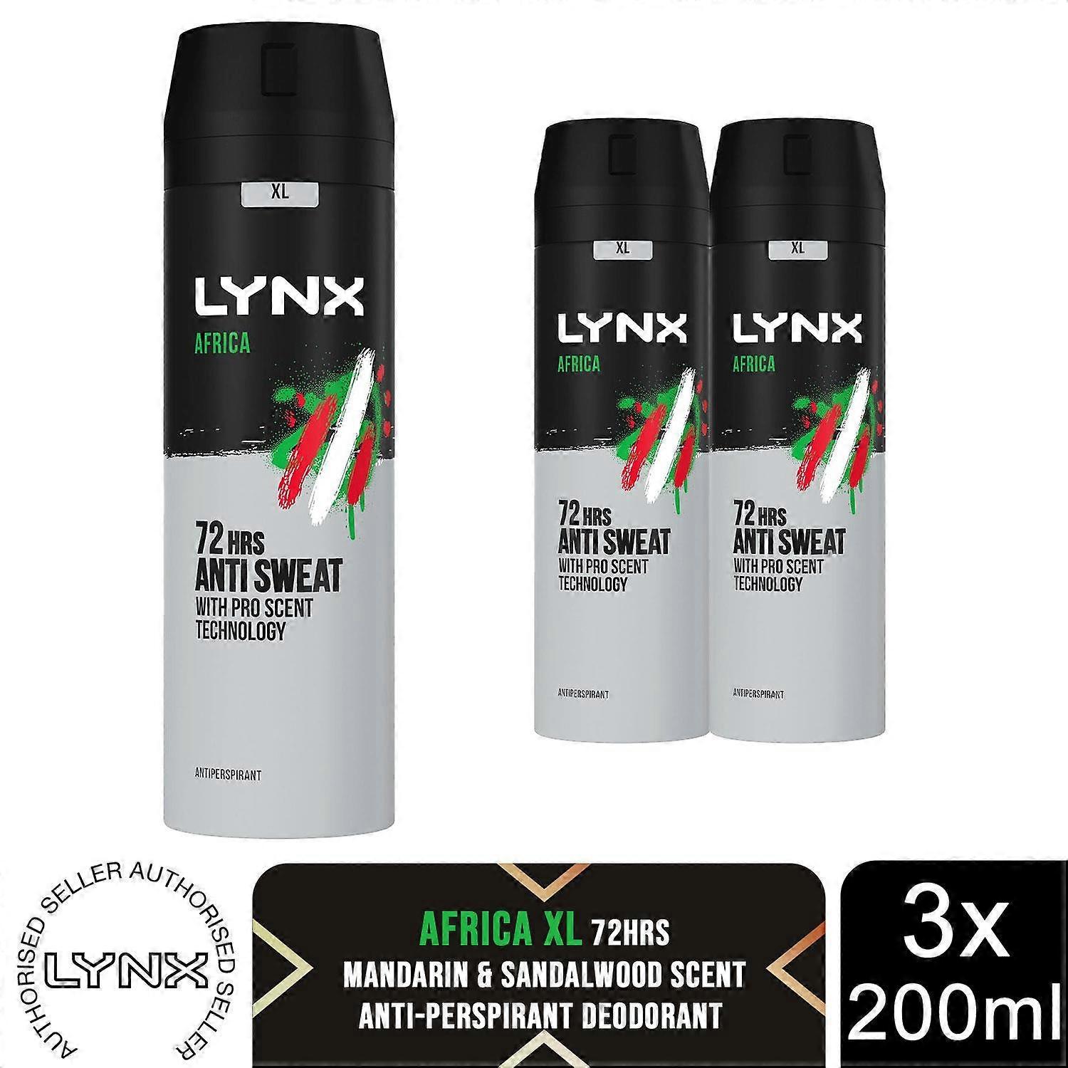 Lynx Men's Antiperspirant Africa The G.o.a.t. Of Fragrance Deodorant 200Ml, 3 Pack Regular