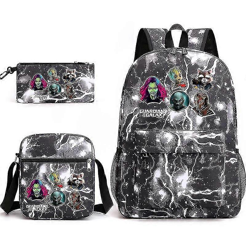 Guardians Of The Galaxy 3st / set Bcakpacks Tecknad Barn Pojkar Flickor Skolväskor Lätta Studenter Vattentät Kapacitet Mochilas