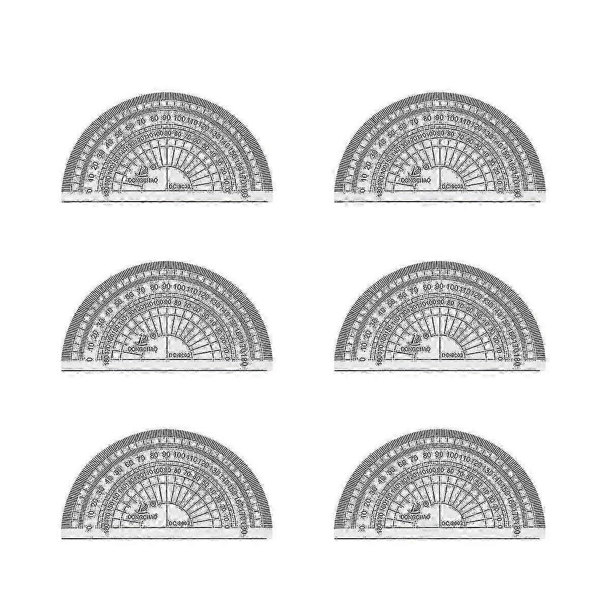 10pcs Clear Plastic Protractor Math Protractor 180 Degrees Protractor For Angle Measurement Student School Office Supply