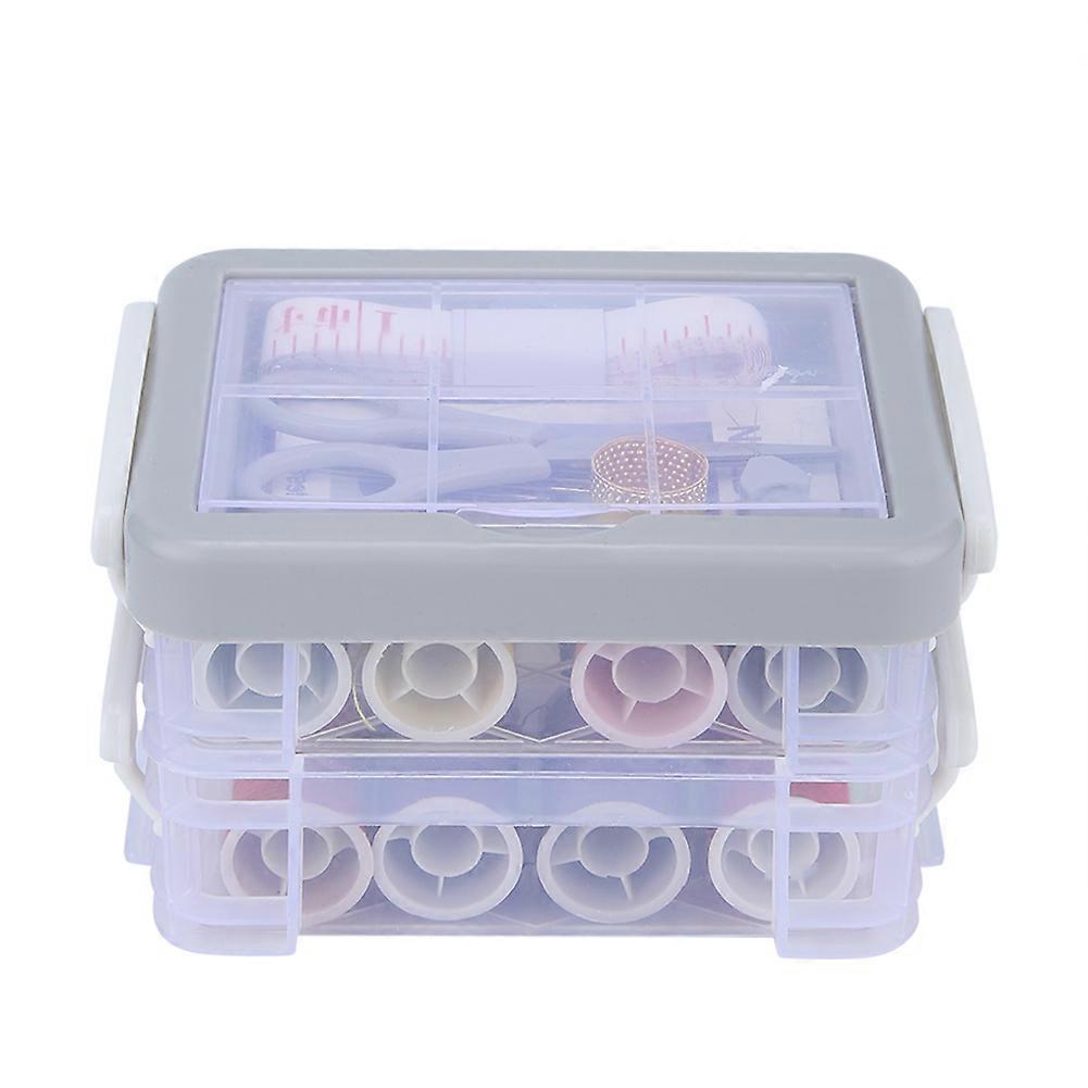 Household sewing tool set tape measure scissors thimble thread needle set with storage box