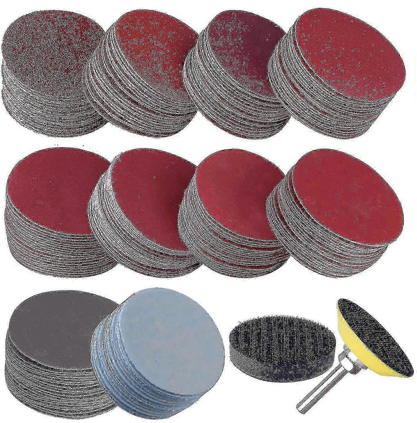 200 قطعة 50mm 2 بوصة جلخ القرص صنفرة أقراص 80-3000 ورق الحصى مع 1 بوصة جلخ