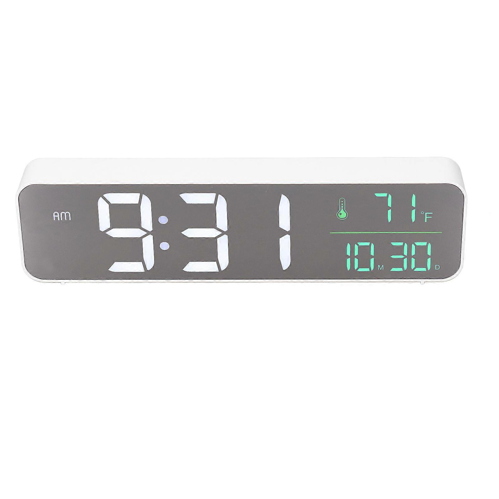 Digital Alarm Clock Multifunctional Mirror Clock Ultra Silence Bedside Clock for Bedroom Office