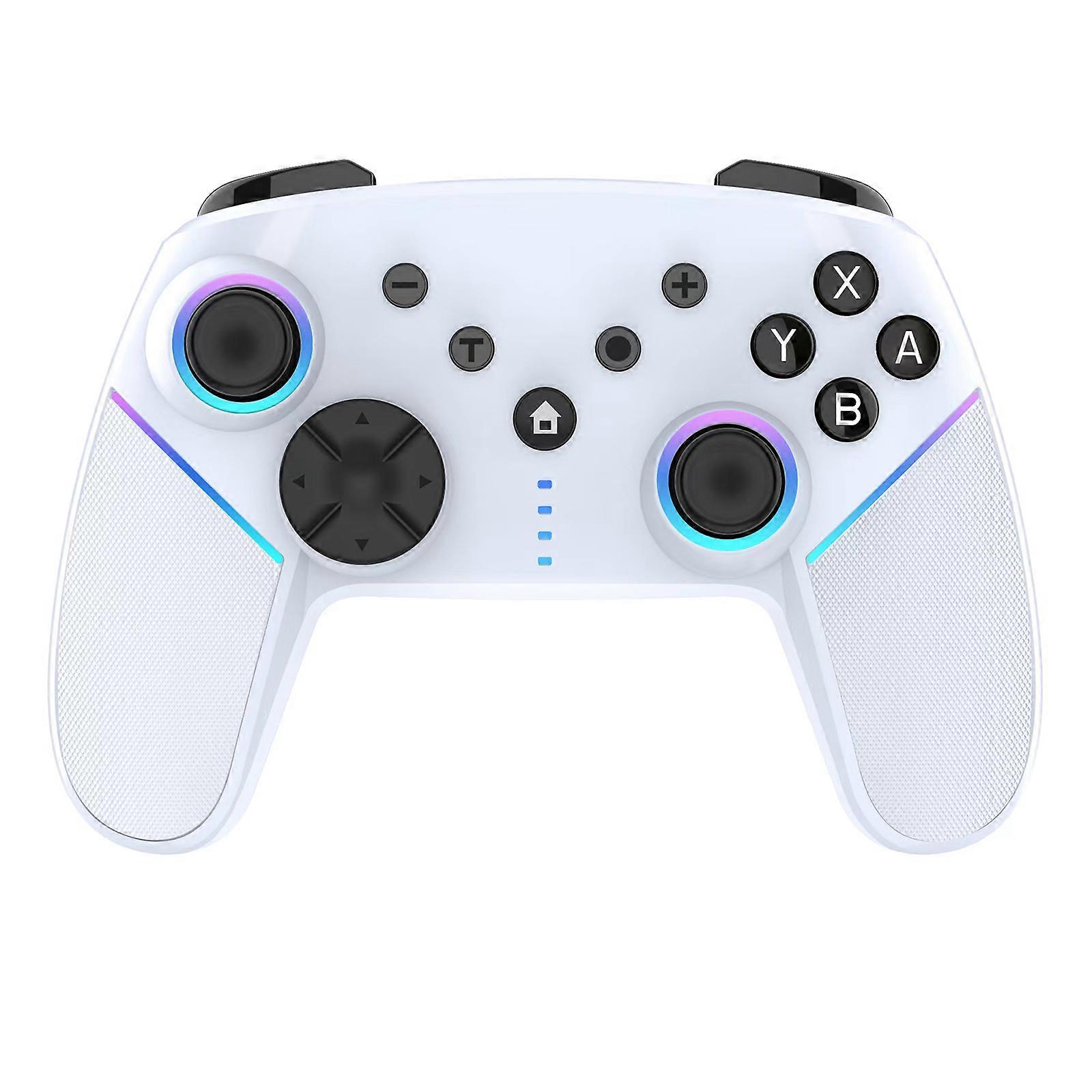 Wireless Bluetooth-compatible Gamepad for Switches /Lite/OLED Game Controller Adjustable Vibration Wake Up Function  White