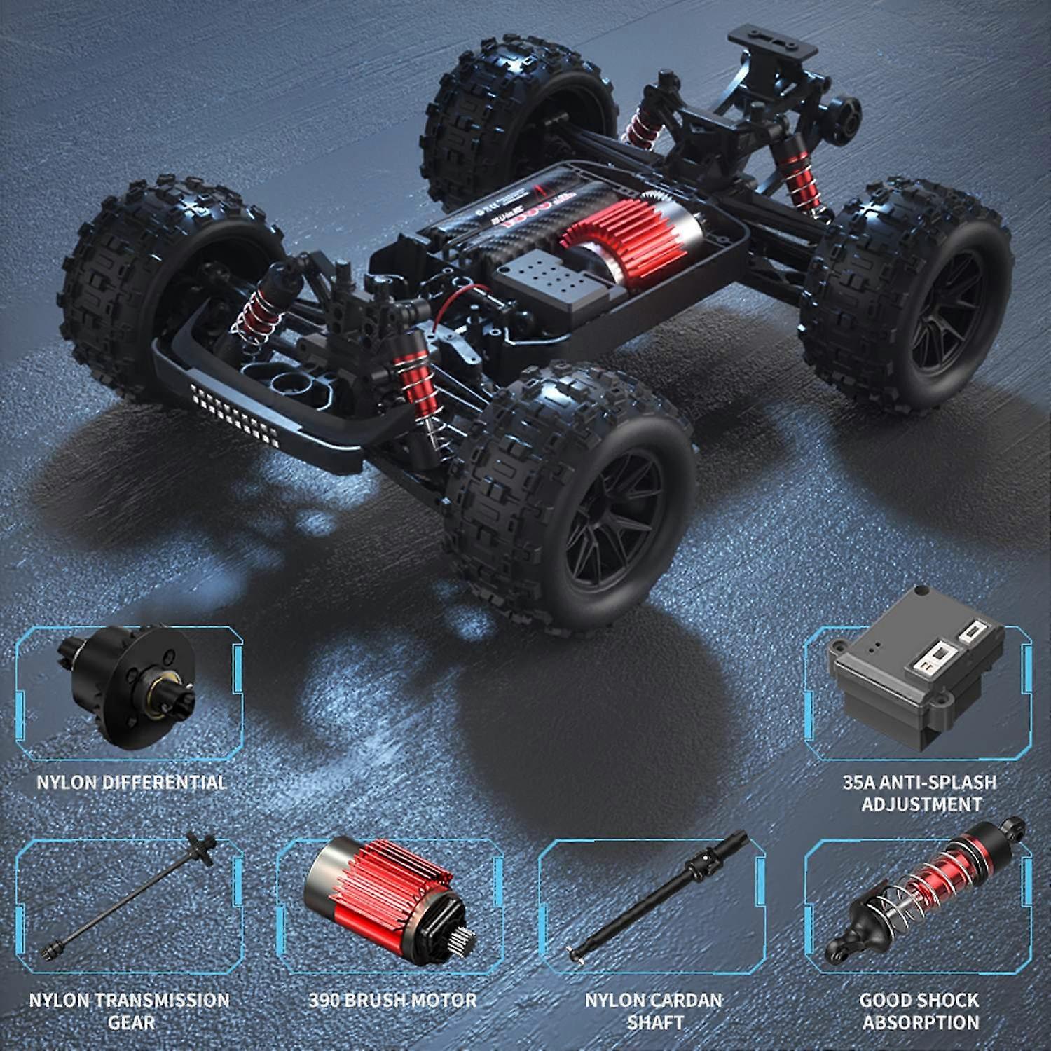 1/16 Remote Control Car for Kids 2.4GHz 4WD 36KM/H High Speed Vehicles Fully Proportional Remote Con