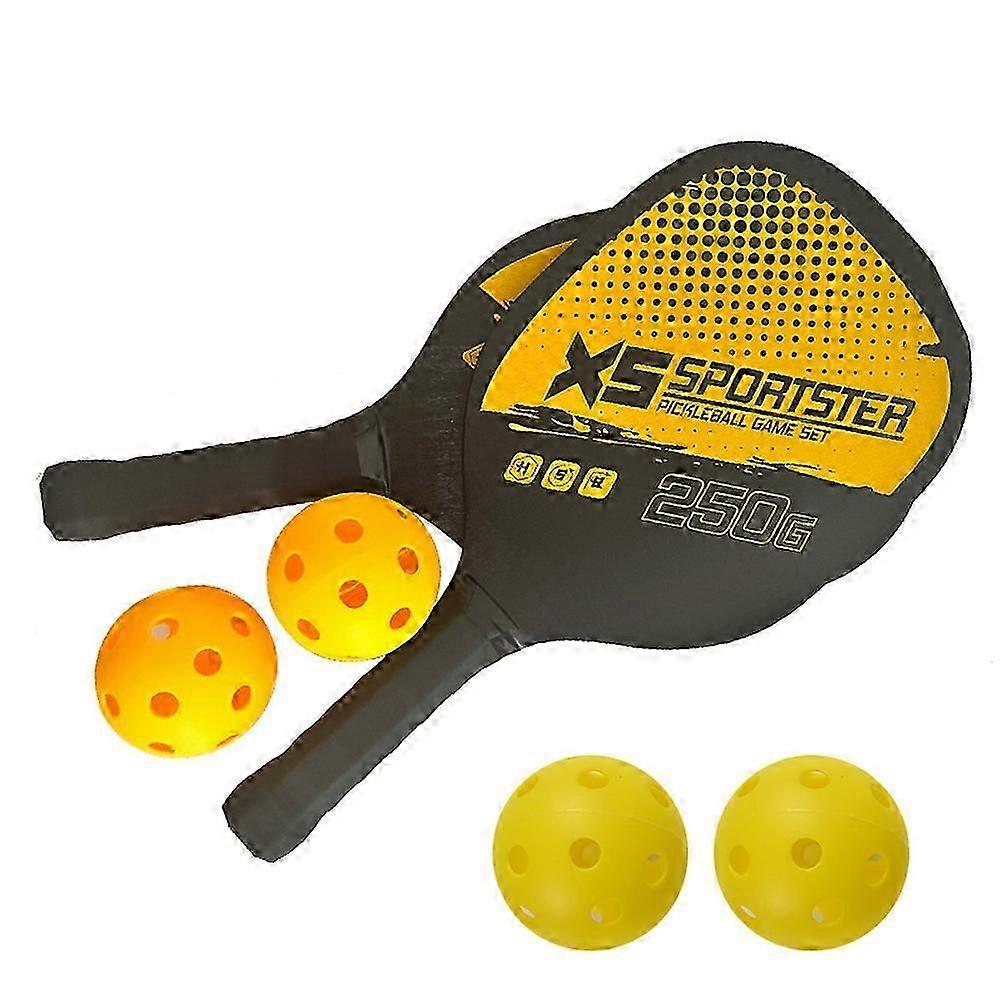 Wooden Pickleball Paddles Set Of 2 With 4 Balls Package Bag