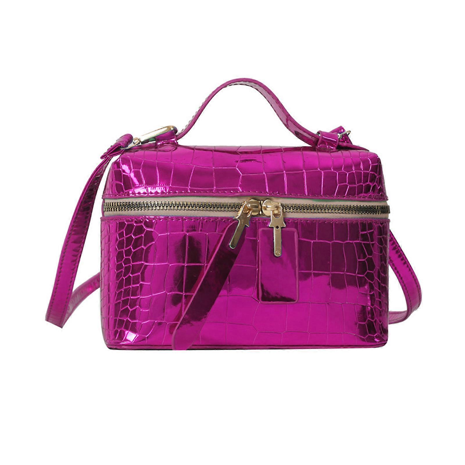 Tyylikäs ja tilava ämpärikäsilaukku olkalaukku tai crossbody-laukut matka- ja ulkoiluseikkailuihin ruusunpunainen