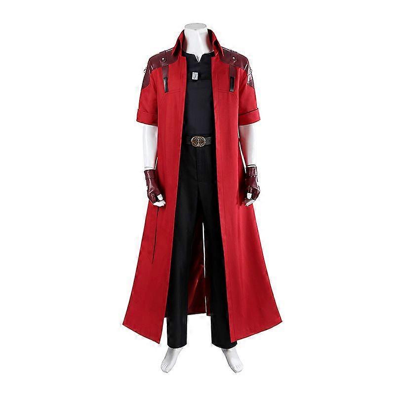 Dante Cosplay Costume for Men Devil-Themed Action Game Inspired Red PU Leather Trench Coat with Gloves, Belt and Full Outfit Set | Sizes XSXXXL