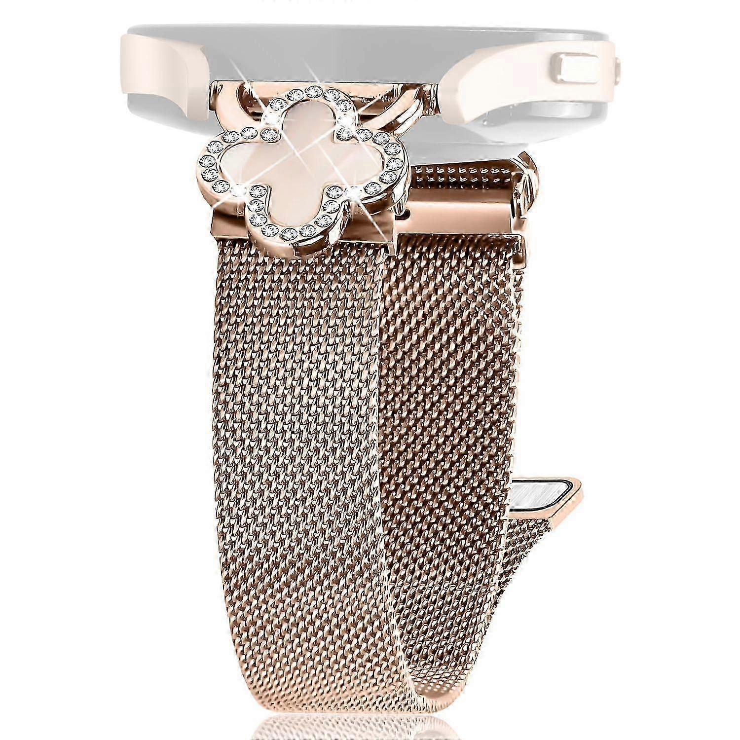 For Vivoactive 5 Garminactive 5 Milanese Electroplated Watch Strap With Connector Rose Gold Colored Shell Multicolor