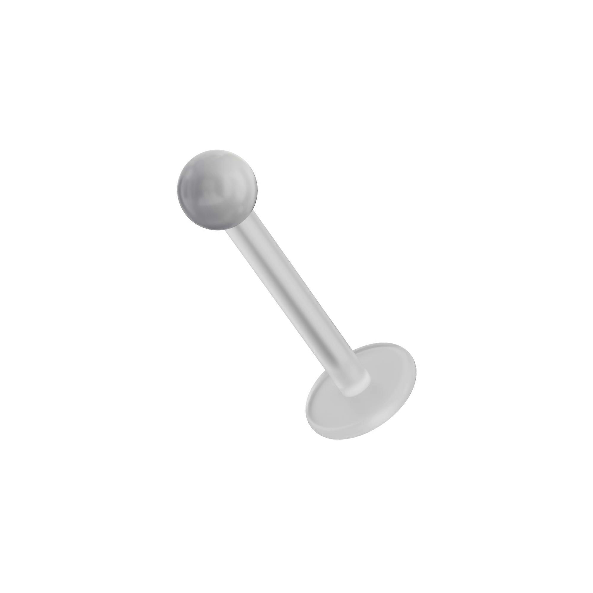 Milk White Uv Labret With Plain Uv Ball (pack Of 10)