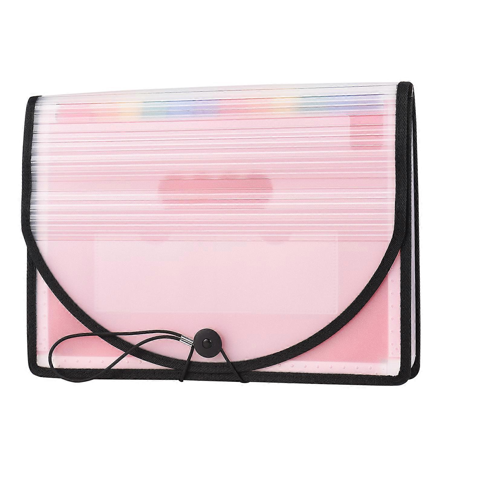 منظم مجلد ملفات أكورديان 24 جيبا لتوسيع أكياس الملفات مع غطاء A4 حجم الحرف منظم المستندات لون قوس قزح للمدرسة المنزلية