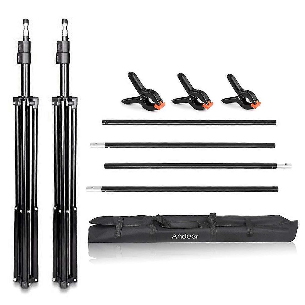 Adjustable Backdrop Support Stand - Durable Photography Background System with Bag & Clamps