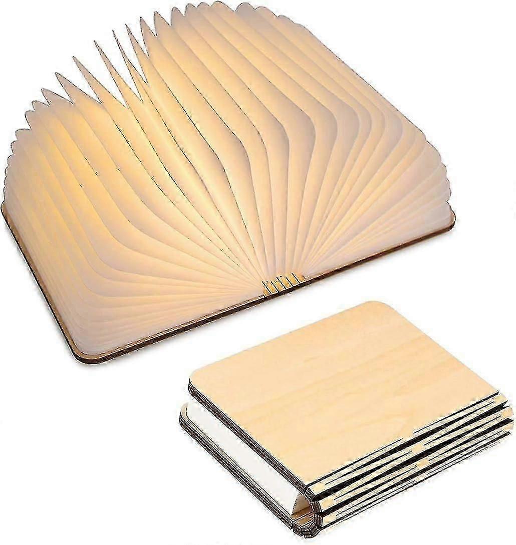 LED Wooden Book Lamp, Folding Magnetic Book Lamp, USB Rechargeable LED Paper Lamp, Decorative Light