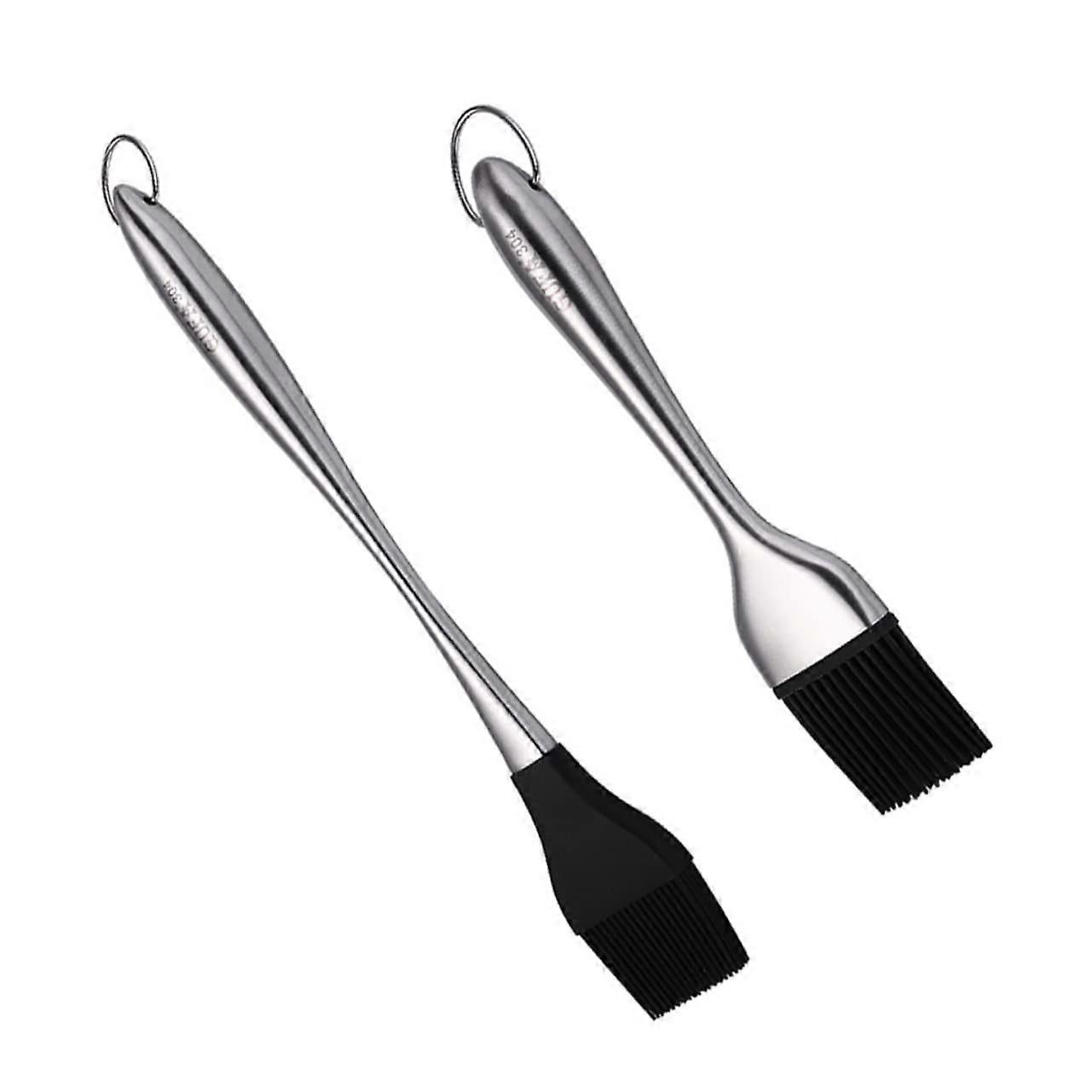 Oil Brush Set with Practical Stainless Steel Handle for BBQ and Baking Heat Resistant Reusable