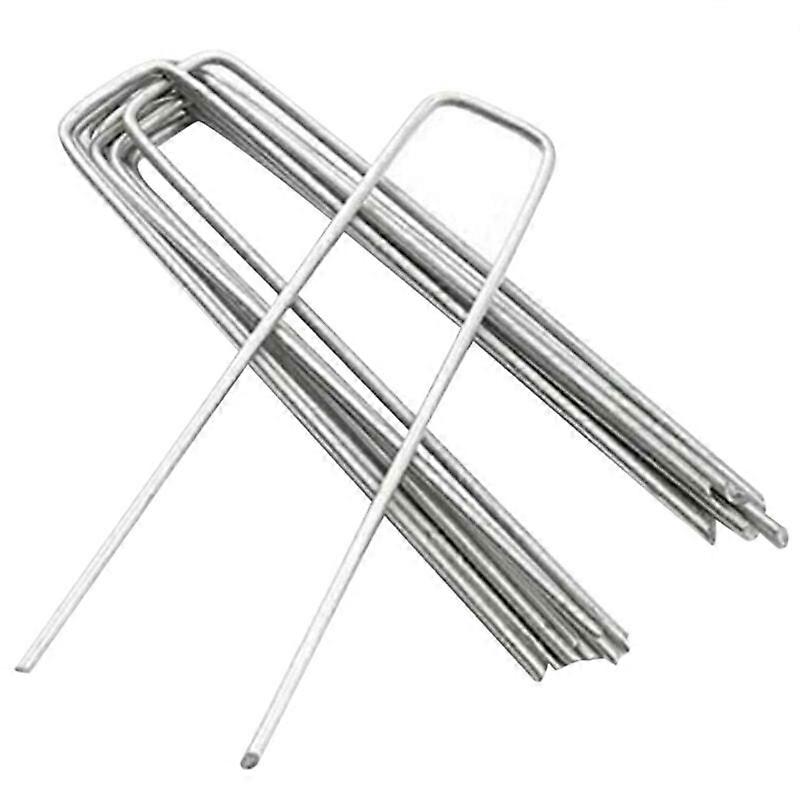 Heavy Duty U-Type Galvanized Landscape Staples, 25 Reusable Anti-Rust Garden Projects Pins With Trapezoidal Design For Easy Ground Insertion