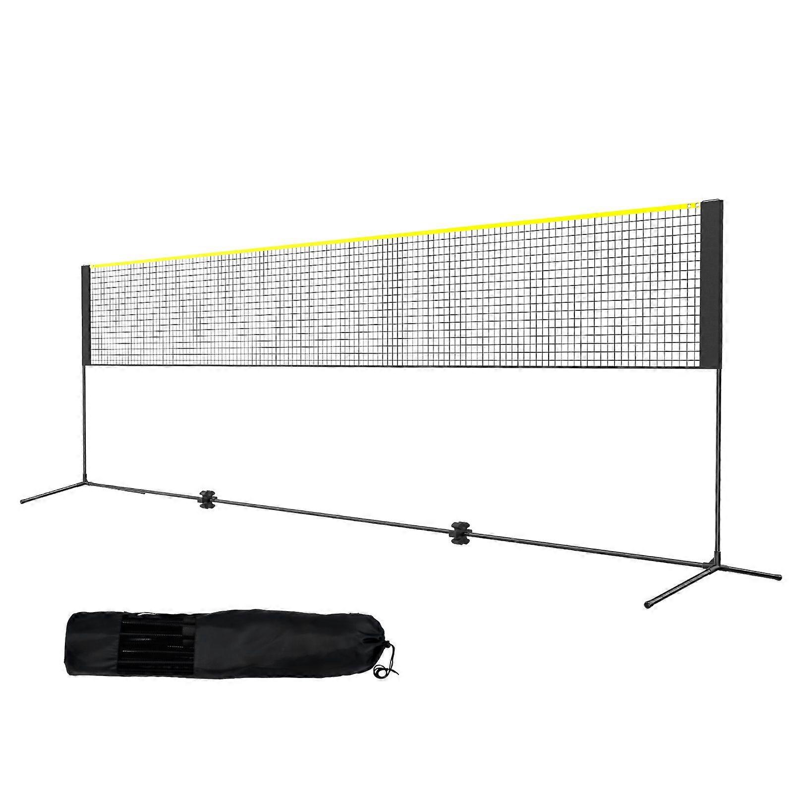 Badminton Net, Height Adjustable Volleyball Net, 17ft Wide Foldable Pickleball Net, Portable Easy Setup Tennis Net Set with Poles