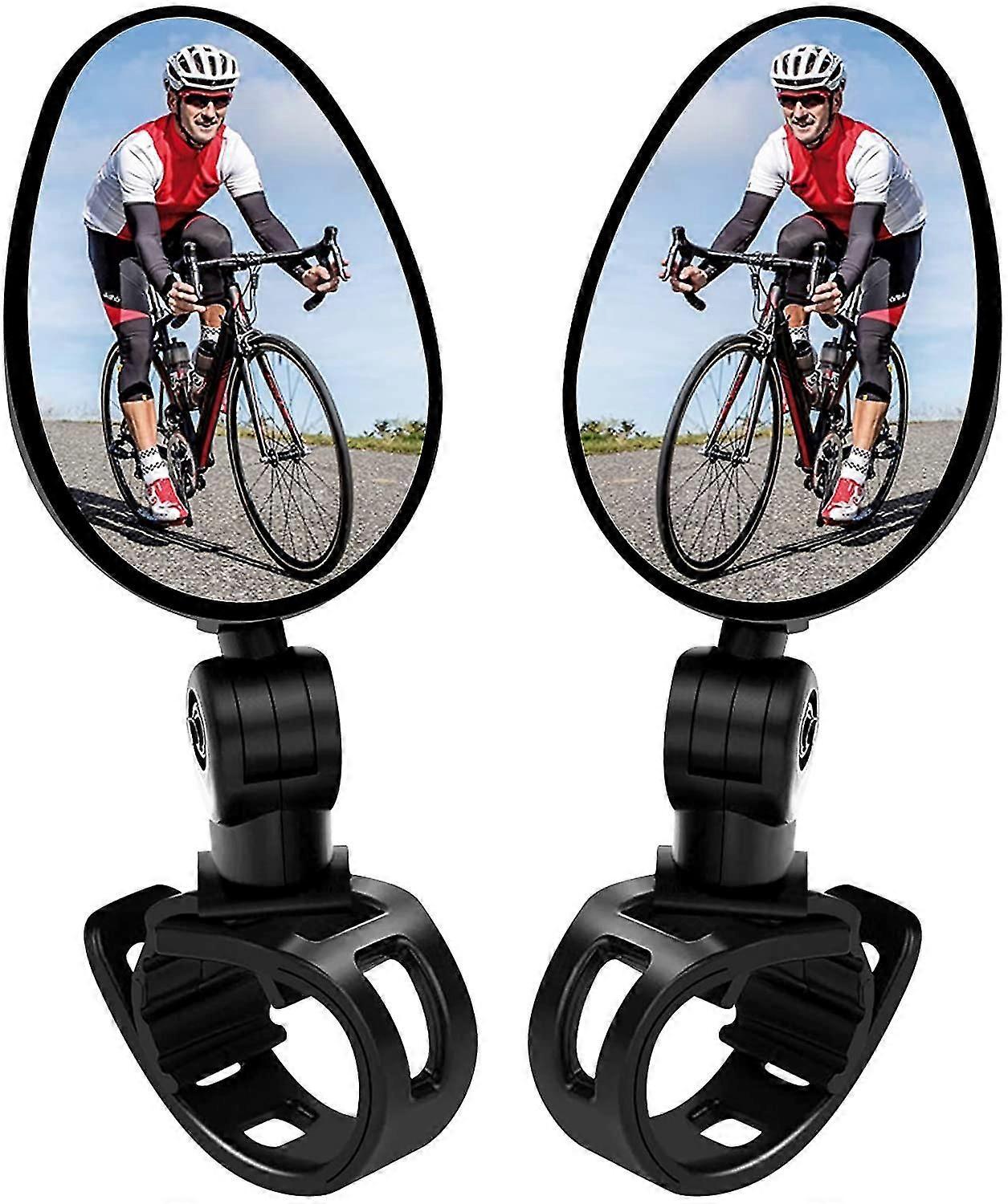 2 Pack Bicycle Mirrors Universal Mini 360 Rotaty Rear View Camera Handlebar Glass Mirrors For Bike Bicycle Ebike Scooter Left And Right Handlebar Sid
