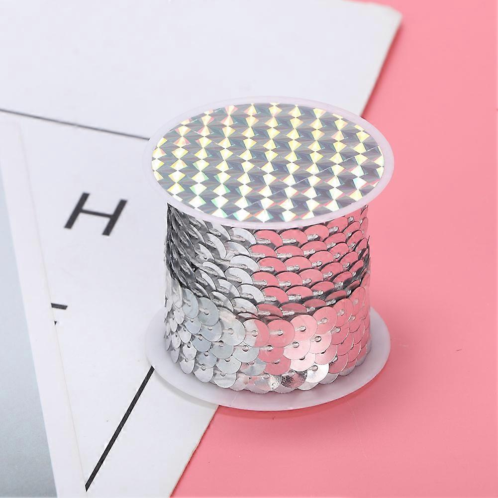 9 Rolls 6mm Silver Sequin String, 5 Yards PVC Cloth Accessory