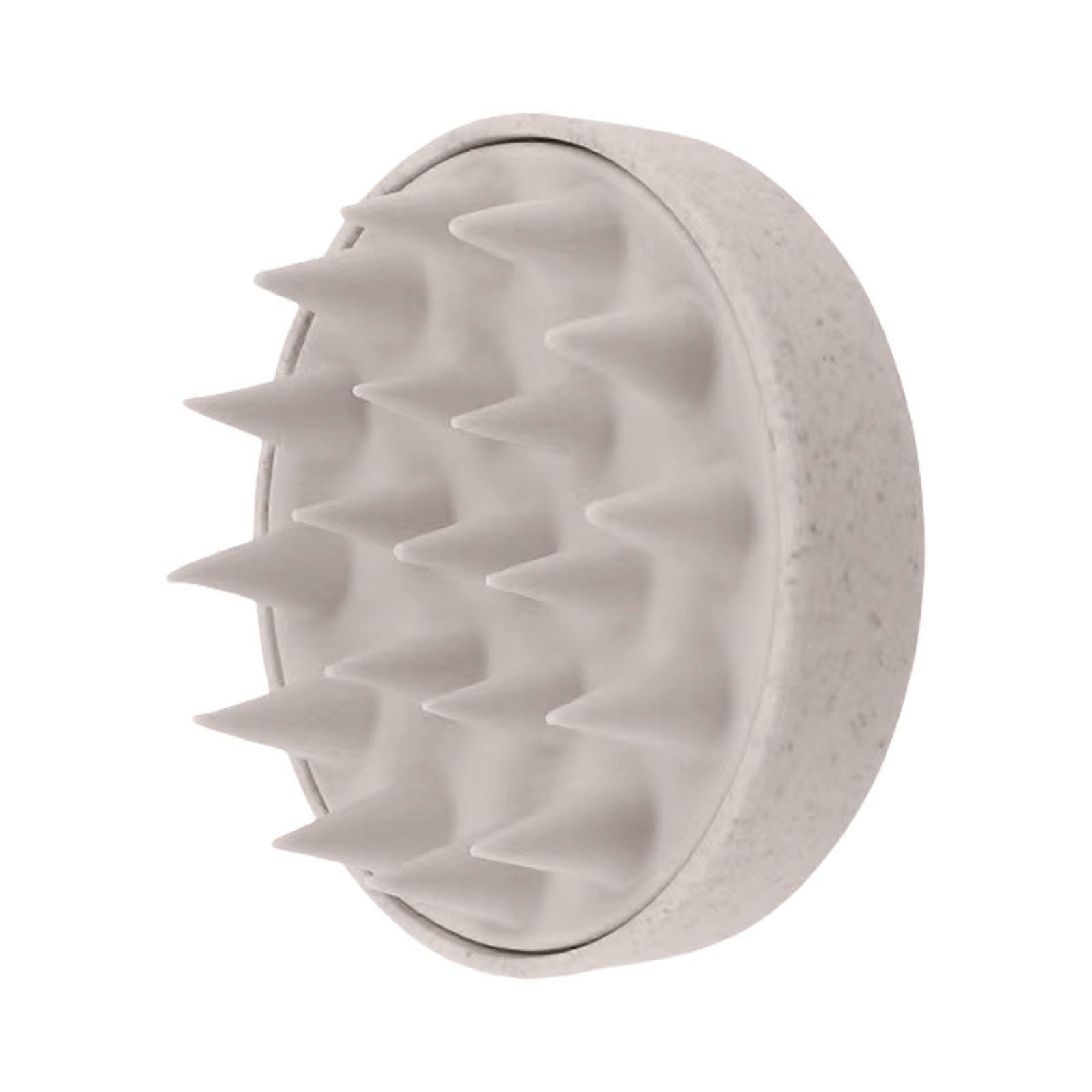 Silikon Saç Derisi Masaj Fırçası Saç Yıkama Tarağı Islak ve Kuru Şampuan Fırçası Vücut Peeling Fırçası Banyo Fırçası Baş Masaj Fırçası Buğday Rengi