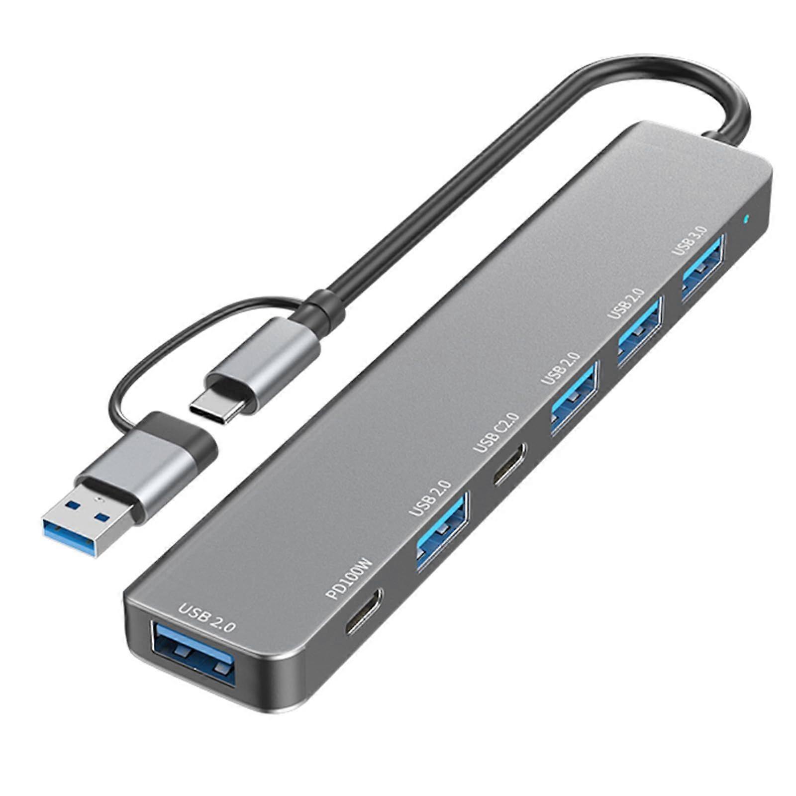 USB C Docking Station USB3.0 2.0 Fast Data Transfer and Charging Capabilities PD100W Card Reader Multiple Port(Gray)