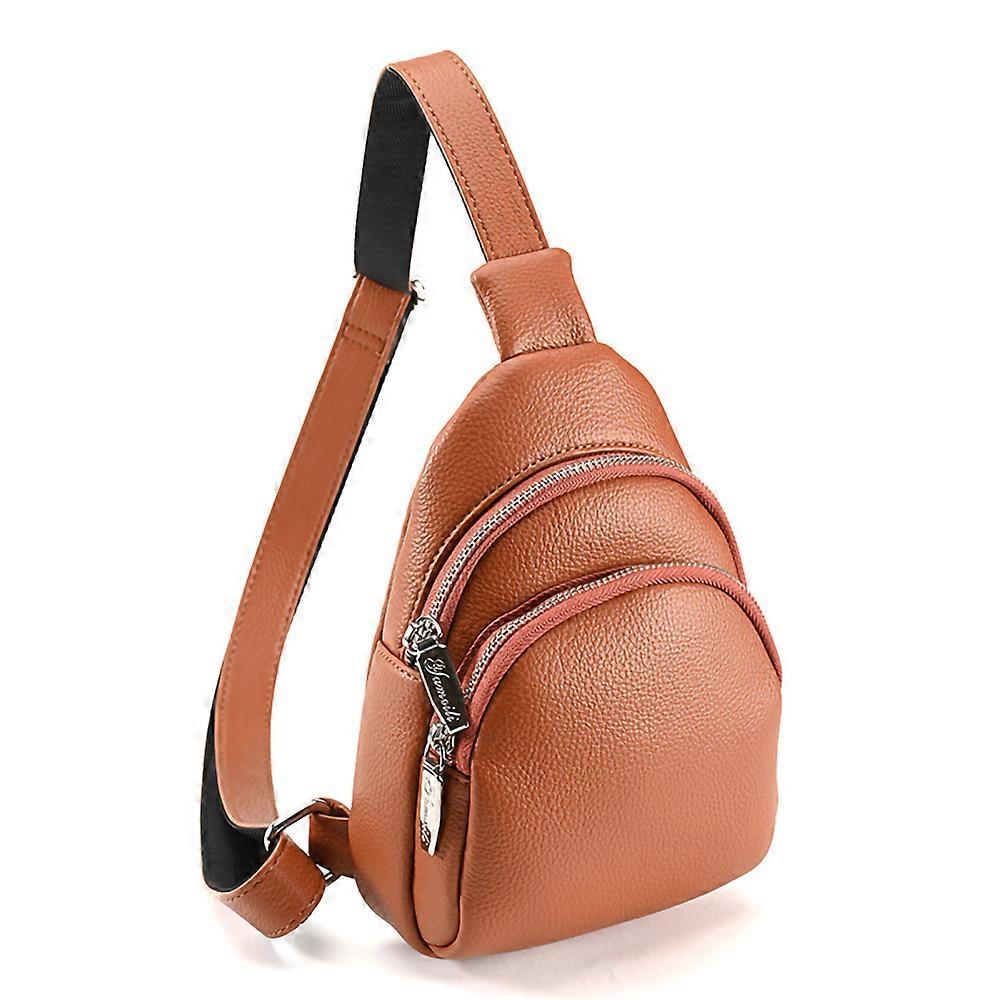 Large capacity versatile crossbody bag-Brown