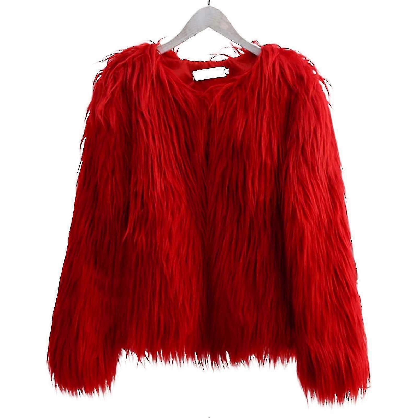 Women's Faux Fur Warm Coat Comfortable Solid Color Short Coat Cardigan For Daily Dating Outgoing