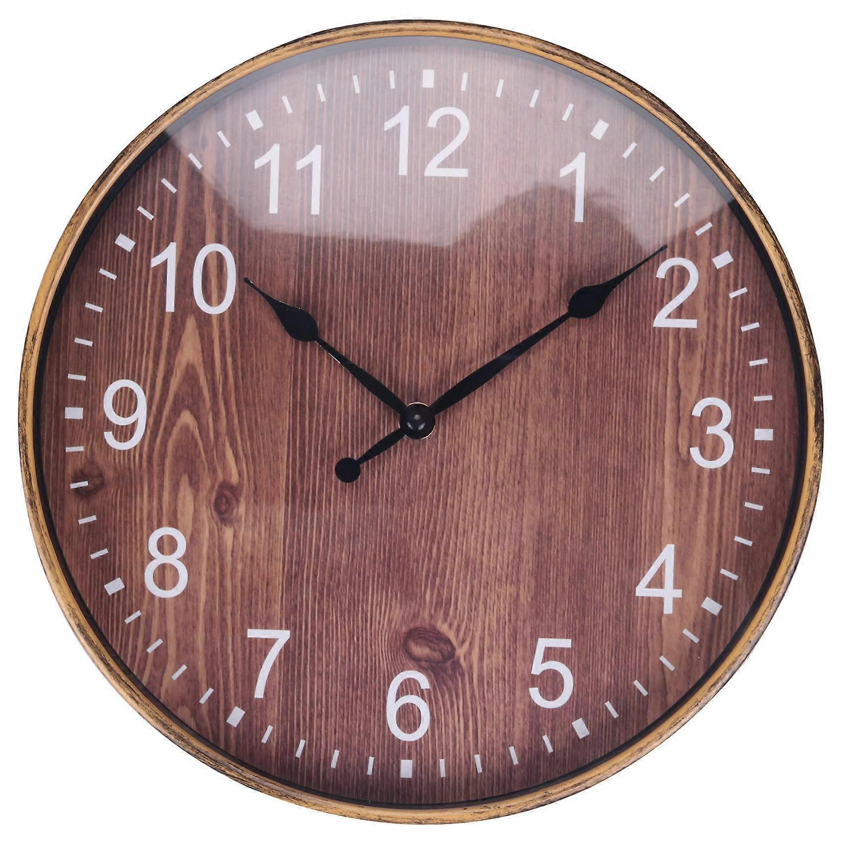 Silent Wood Grain Wall Clock, 3D Retro Wall Clock for Fashion/Living