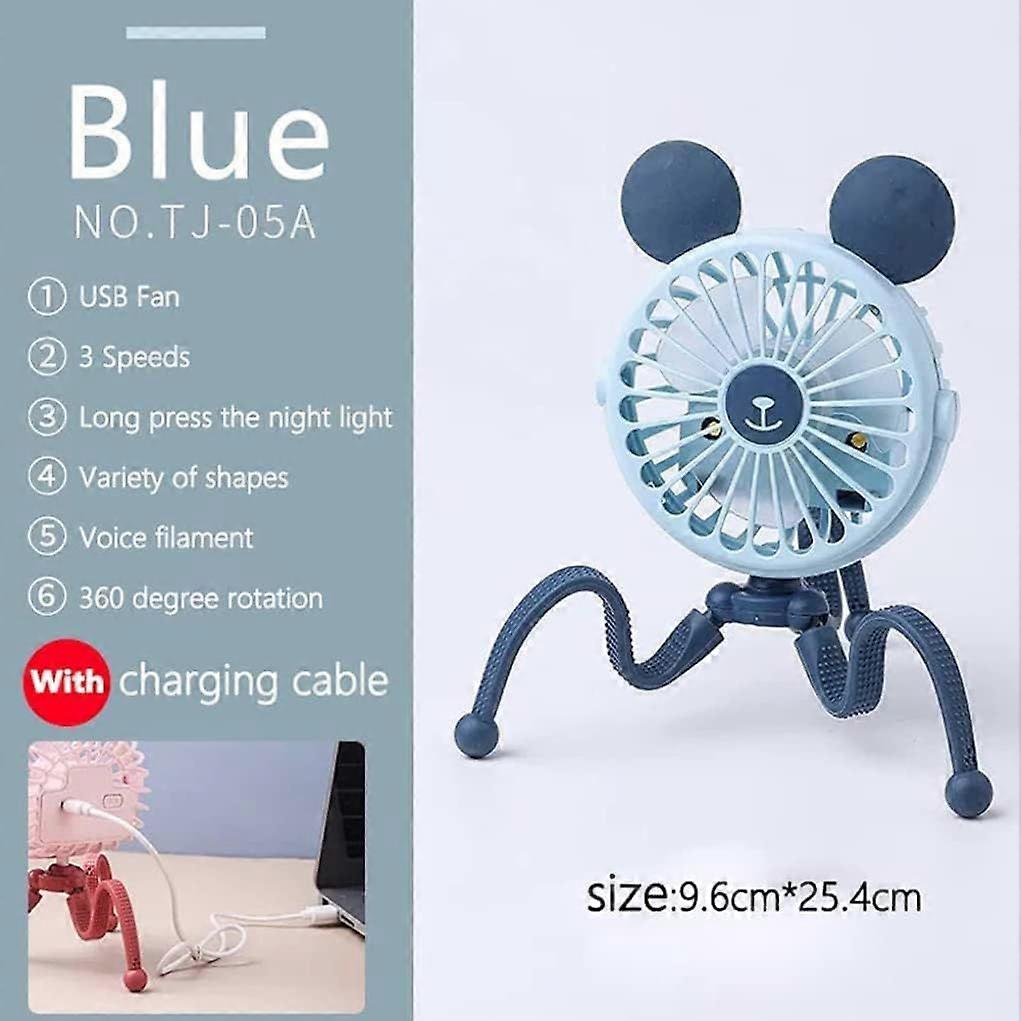 Portable USB Clip Fan (Blue)