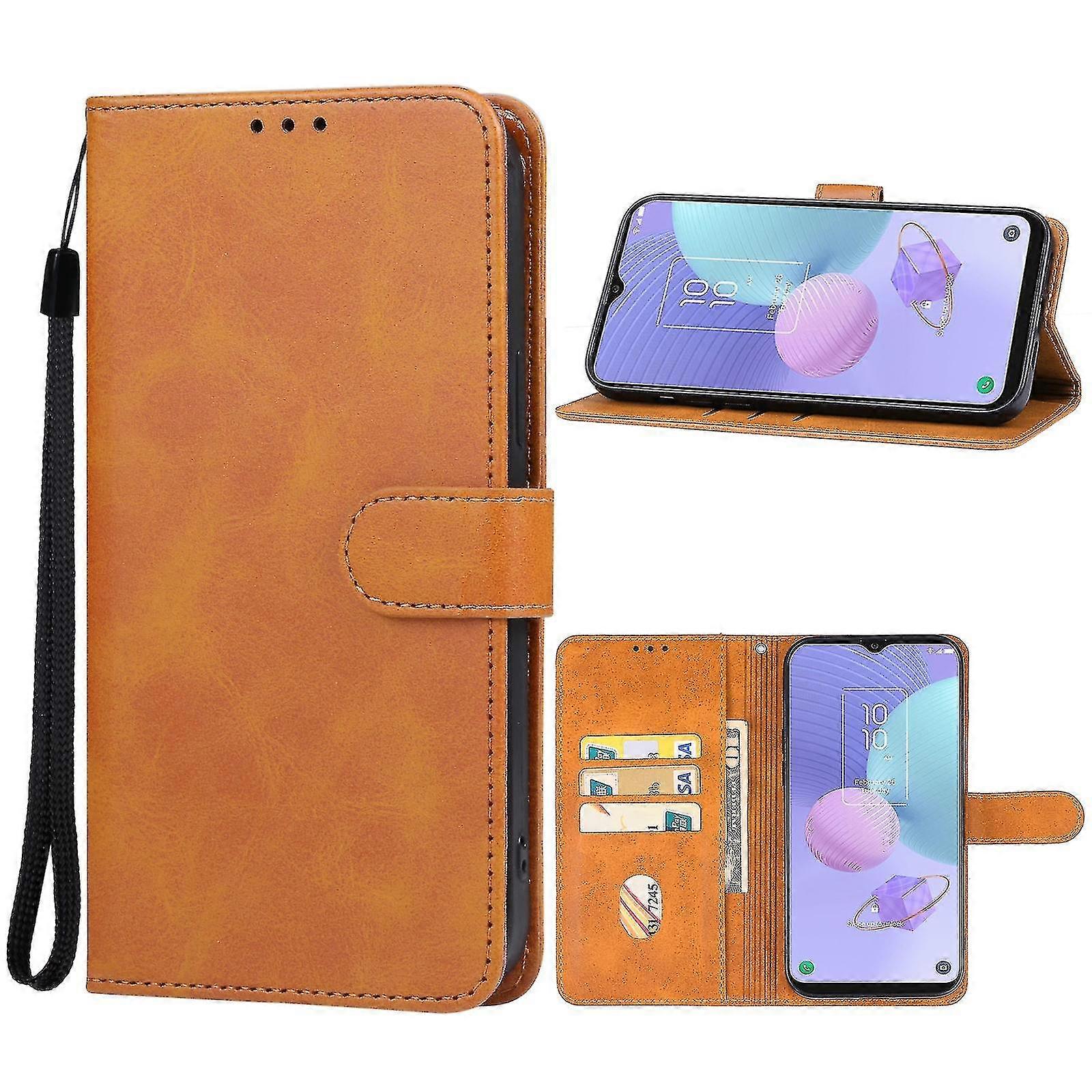 Customizable Leather Case for TCL 405 - Engraving Option & Screen Protector Included