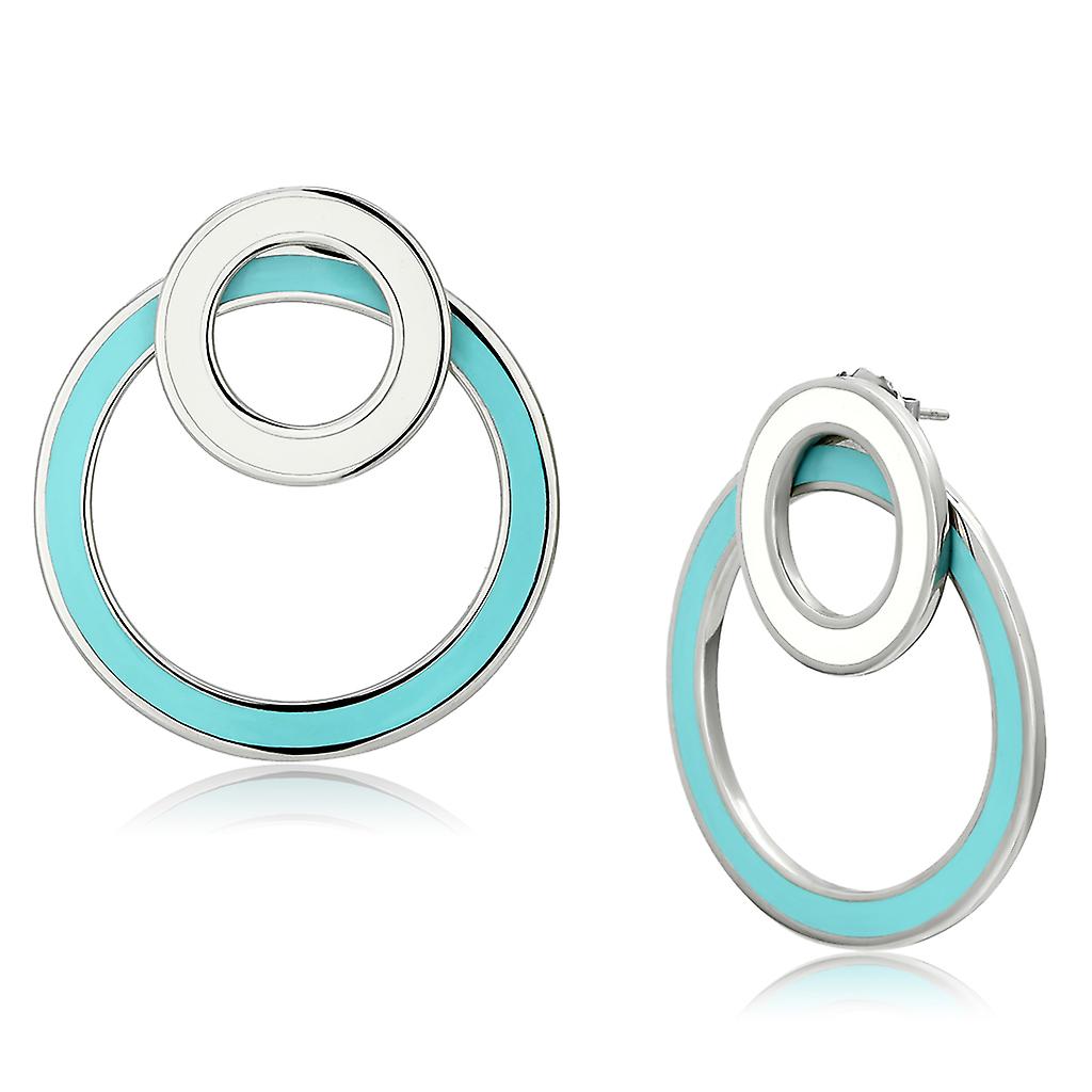High polished (no plating) Stainless Steel Earrings with Epoxy in Multi Color for Women Multi Color Stone Color Style TK916