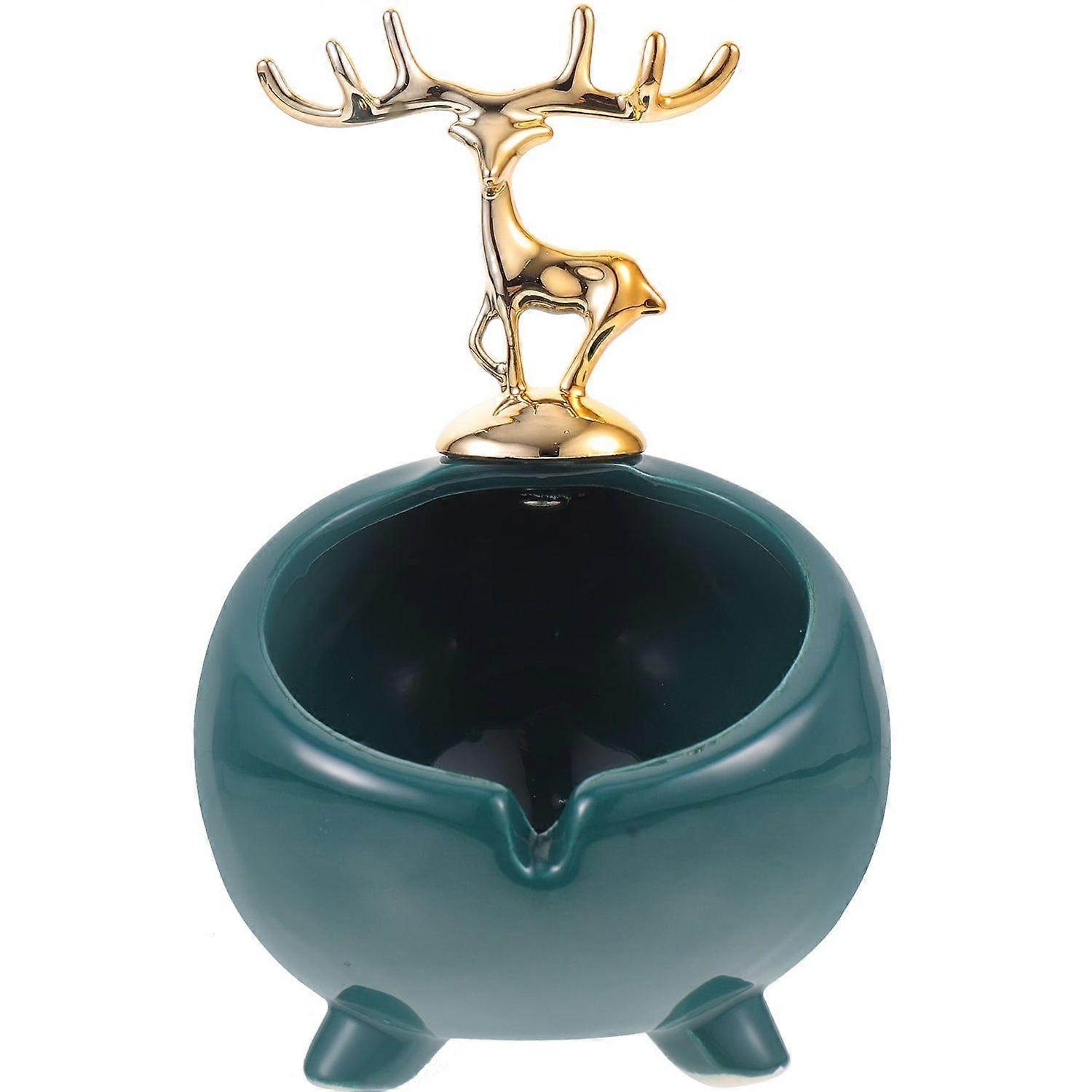 Nordic Style Ceramic Ashtray Elk Statue Ashtray Cigarette Desktop, Easy To Clean