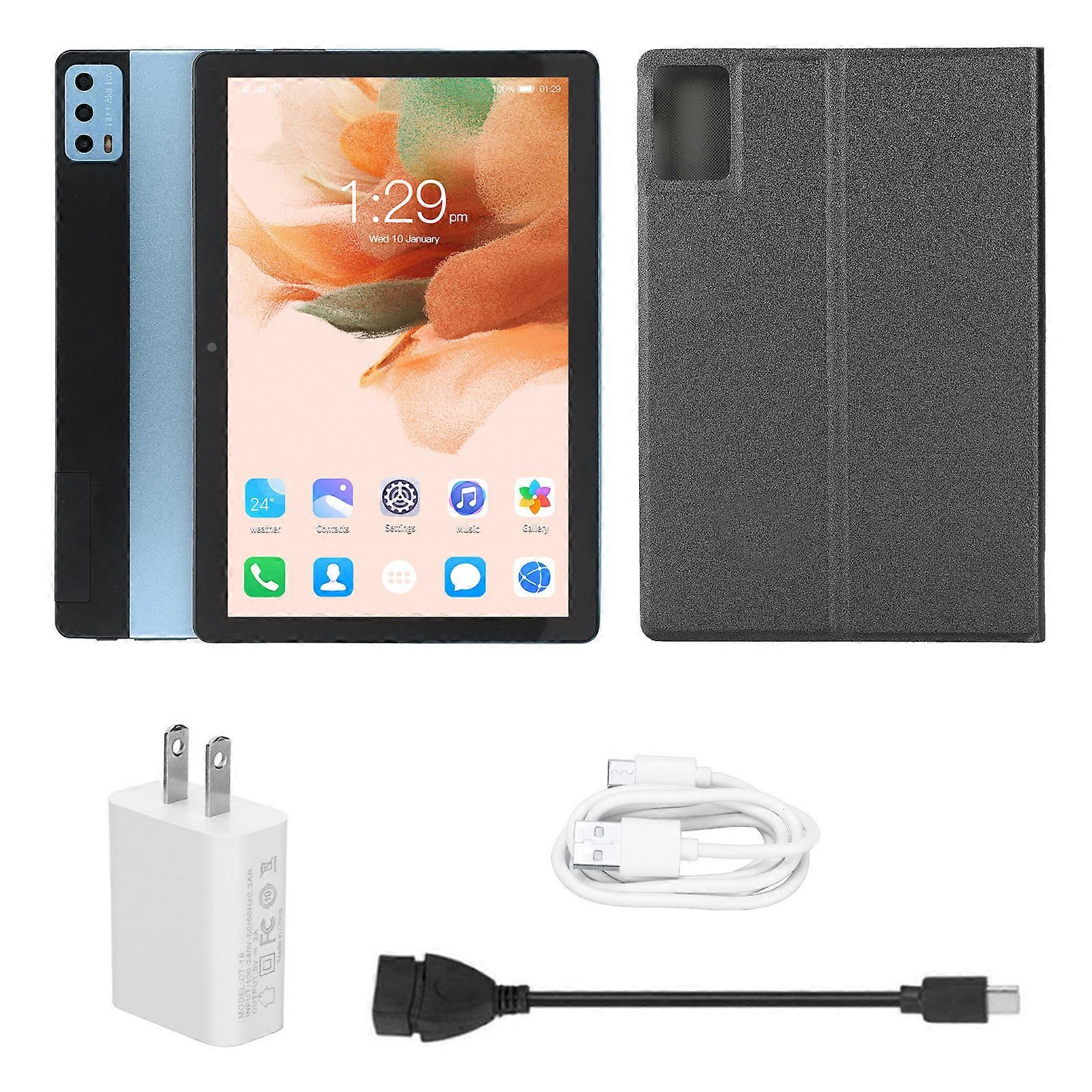 10.1 Inch 6GB RAM 128GB ROM Octa Core 7000mAh Dual Camera 5G WiFi 4G LTE Office Tablet for with Case