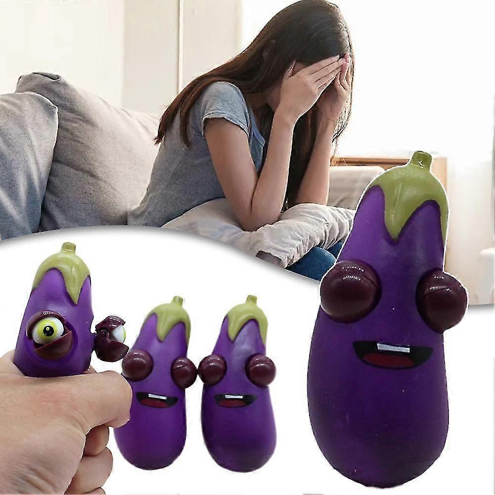 Creative Novelty Simulation Squinting Eggplant Stress Relief Toys