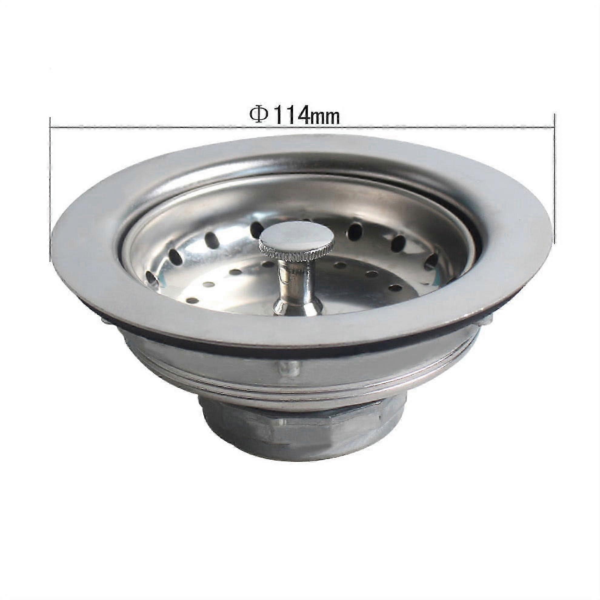 Kitchen Sink Drain Assembly with Black Sink Strainer 3-1/2 Inch & 430