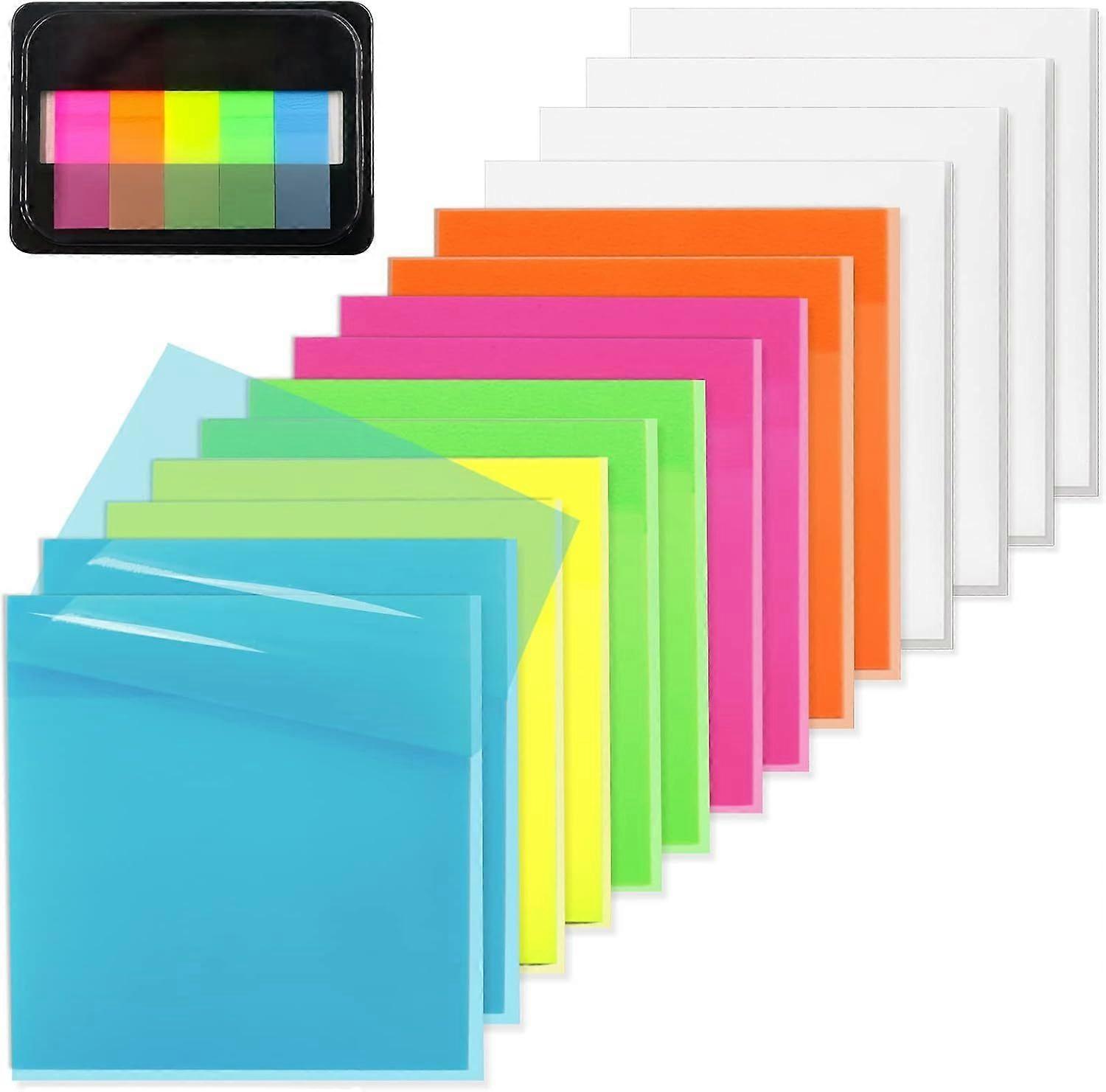 2025 Latest Model 800 Sheets Transparent Sticky Notes, 3x3 Inch 14 Pads Self-Adhesive Translucent