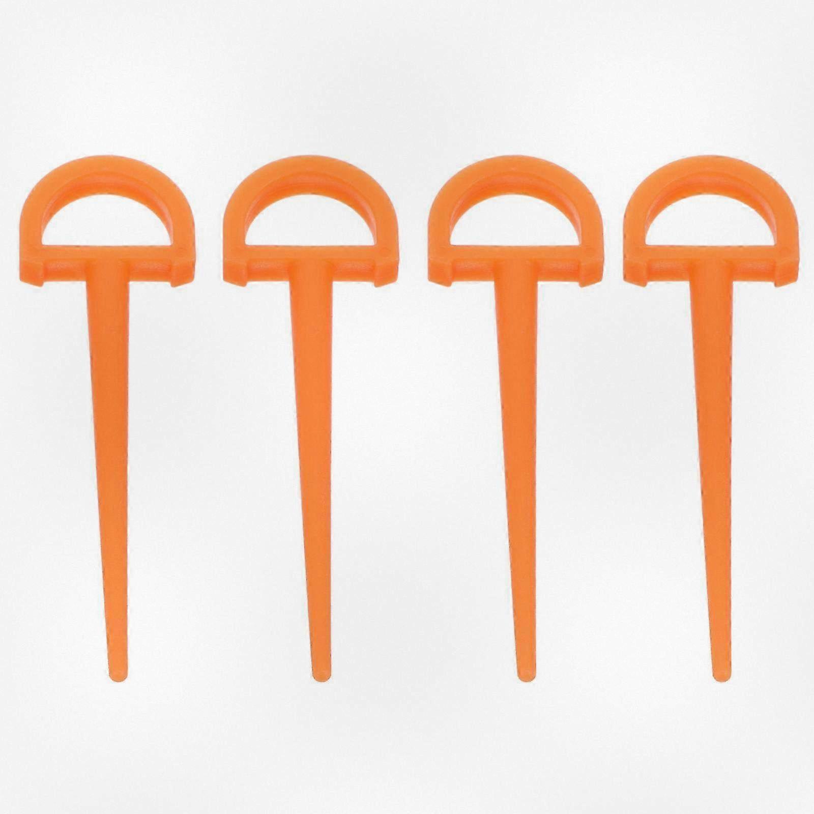 Set of 4 Durable Plastic Camping Tent Stakes Heavy Duty Reusable D-shaped Tent Pegs Suitable for Various Tents