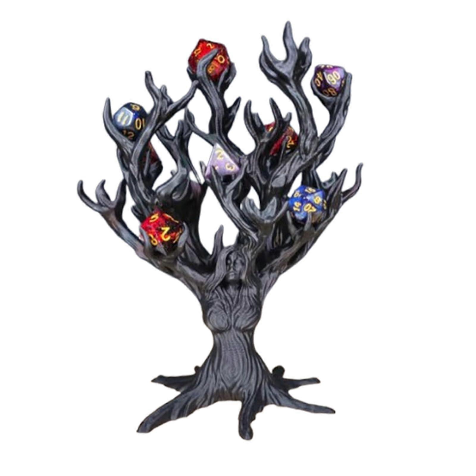 Tree Goddess Dice Tray,Funny Tabletop Dice Display Dice Tower Accessories Dice Bag Goddess (Black)