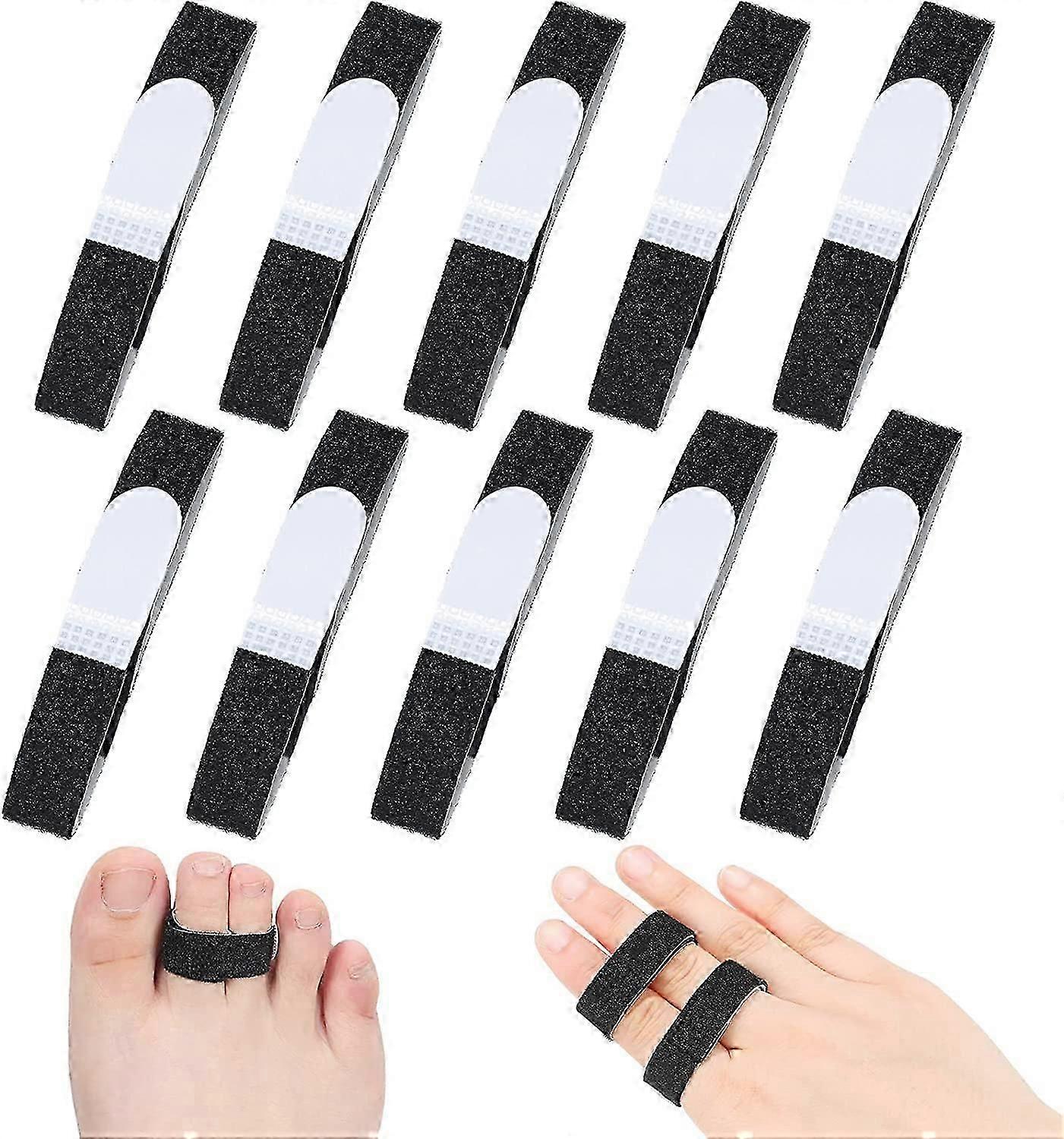 10pcs Buddy Tape Finger Straps No Slip Hook Loop Finger Splints, Reusable Fabric Buddy Wraps for Broken Toes