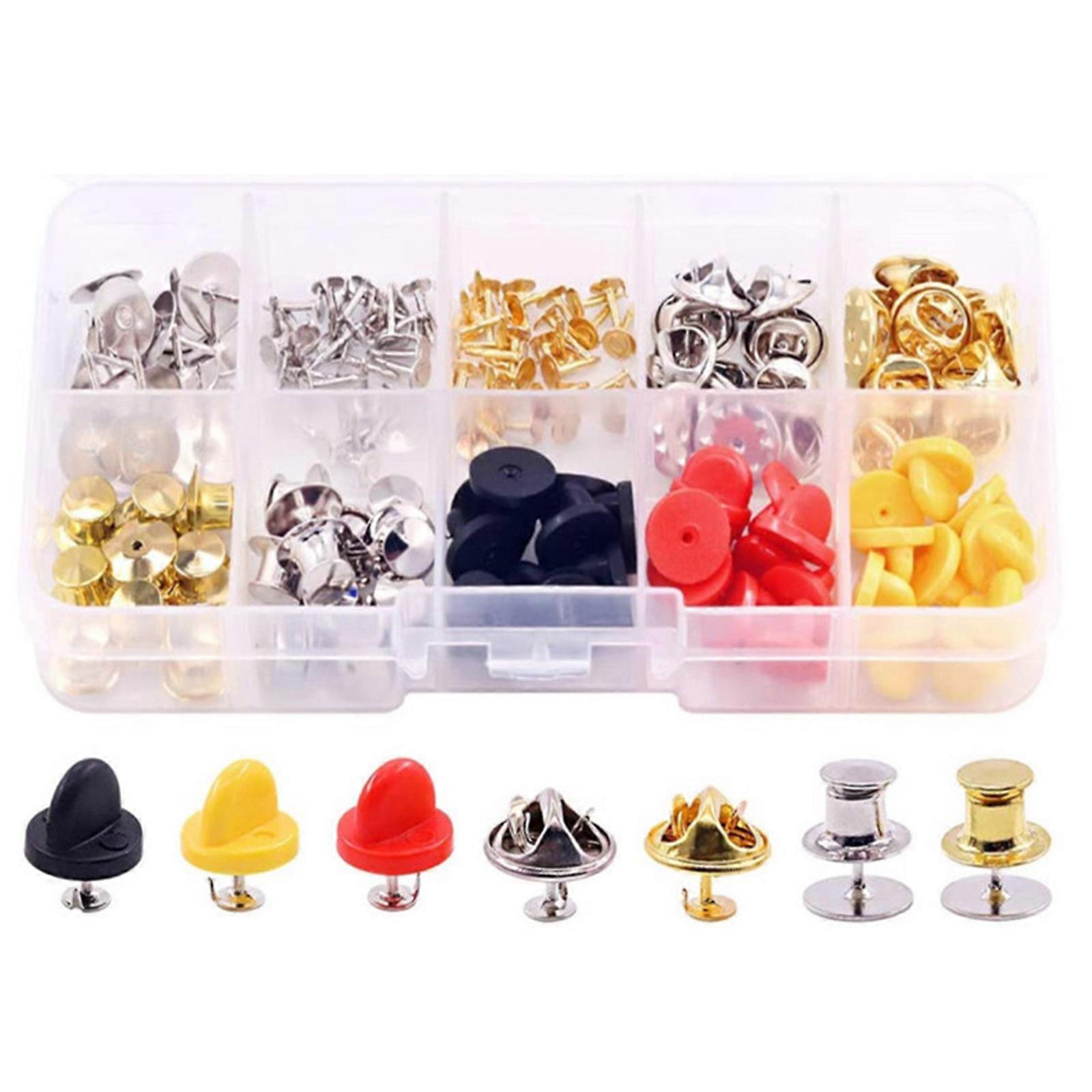 150 Pcs/box for Butterfly Clutch with Blank Pins Tie Tacks Blank Pin with Clutch Back for Craft Making Badge Service Bar