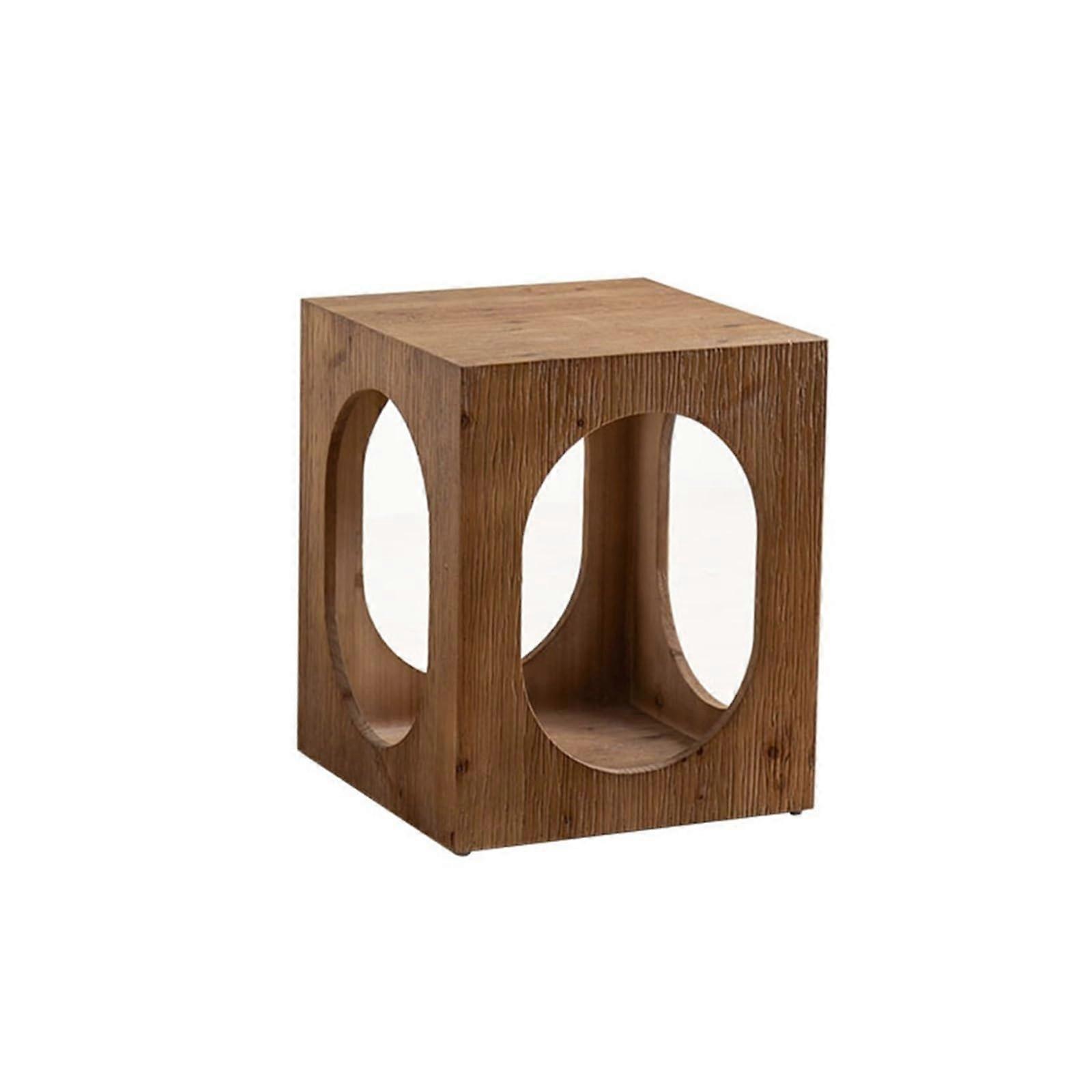 Cat Table Solid Wood Coffee Table With Sturdy Frame, Bedside Table, Multi-Function Retro Stool, Farmhouse Living Room