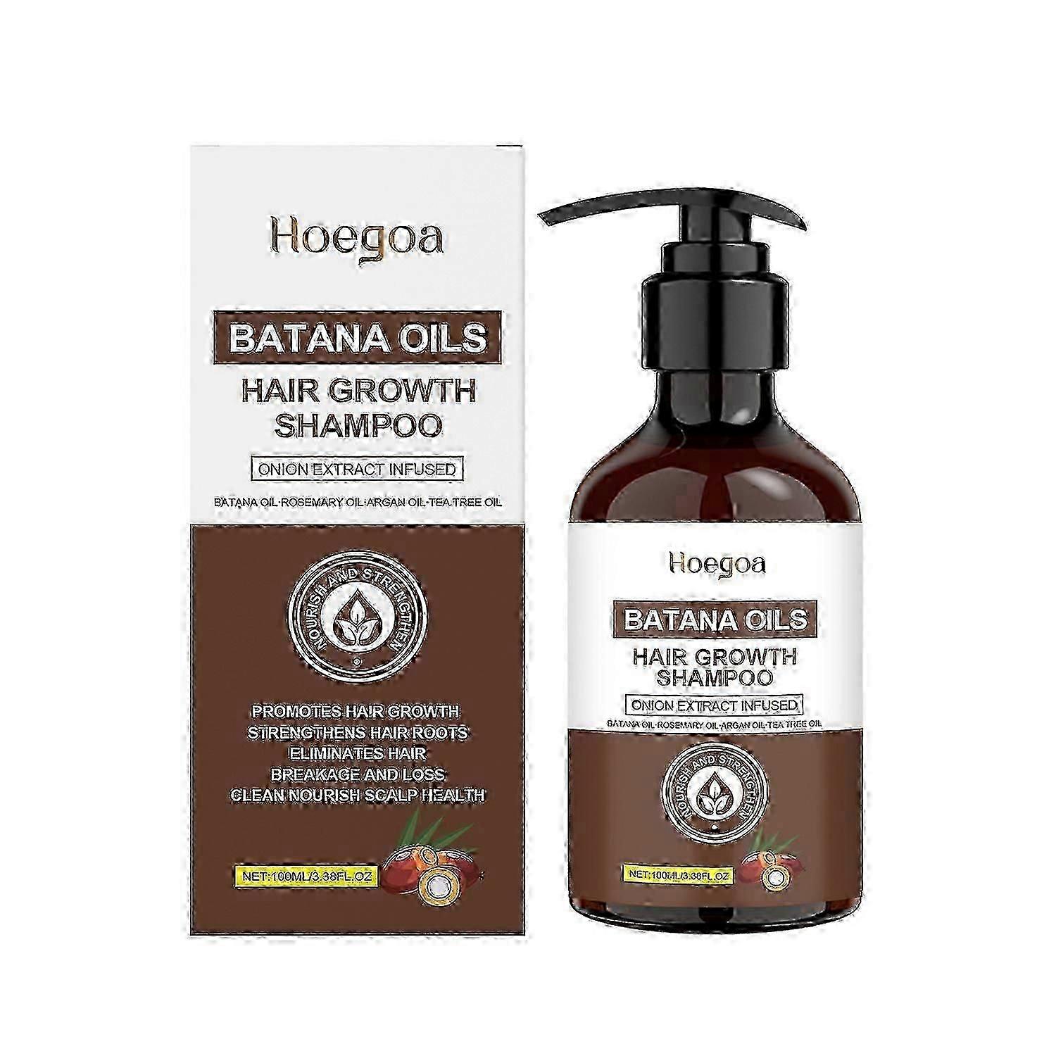 Hoegoa Batana Oil Shampoo Moisturizes Scalp Soft Oil Control Fluffy Long-Lasting Fragrance Mild Sham