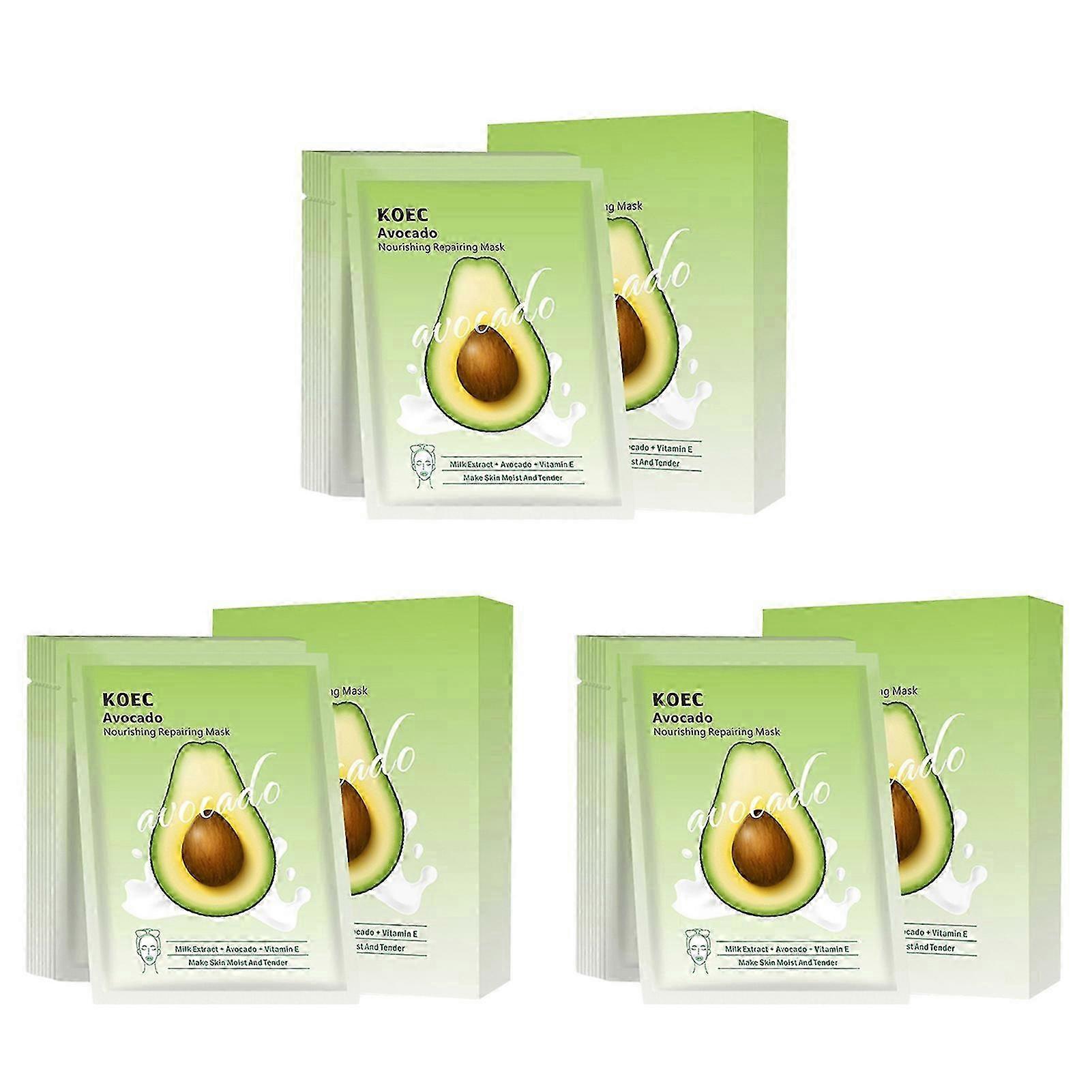 2025 10pcs/set Avocado Face Mask, Deep Hydration Face Mask, for Daily Use