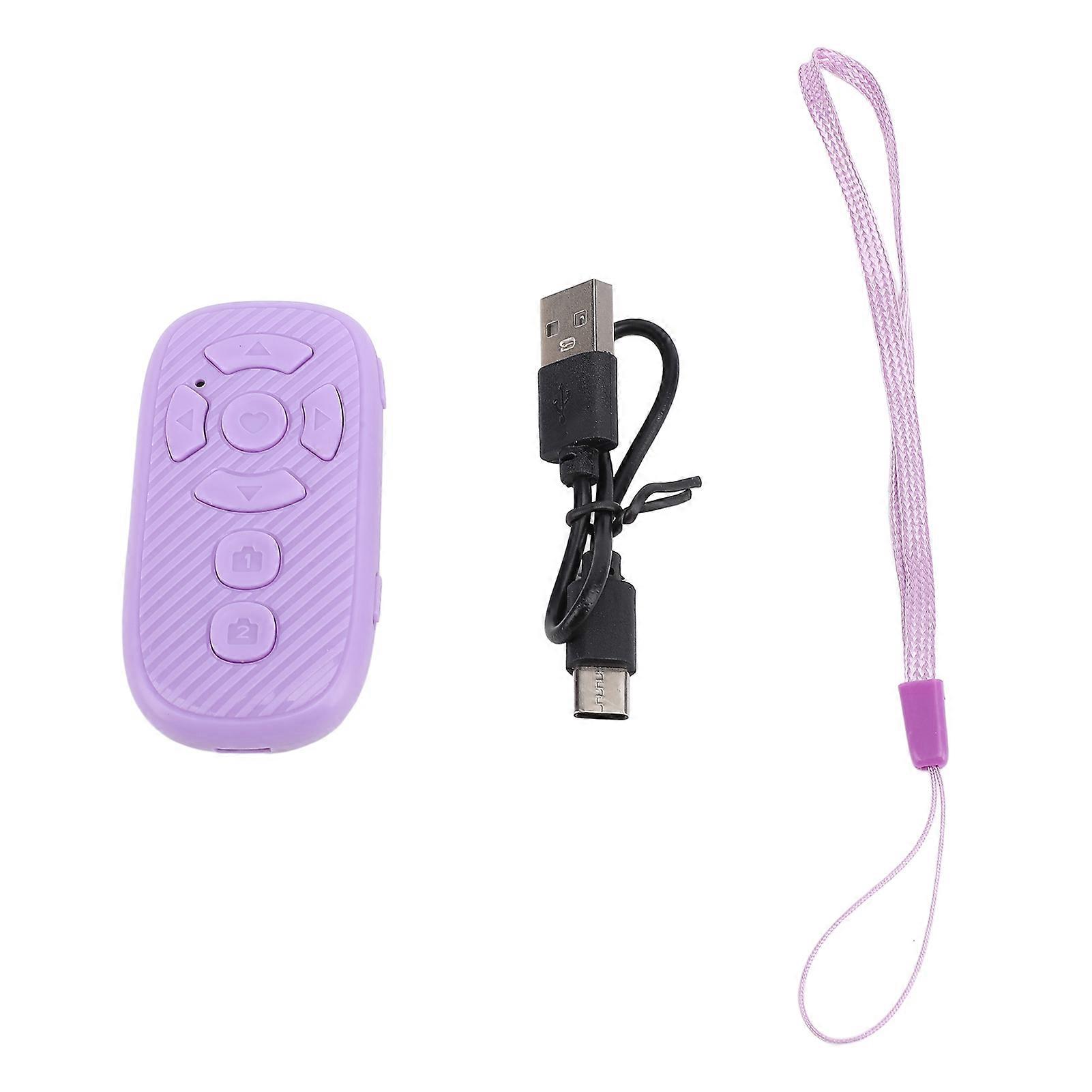 Scrolling Remote Control Page Turner Bluetooth Camera Shutter Video Recording Remote for Android Phone Tablet Purple