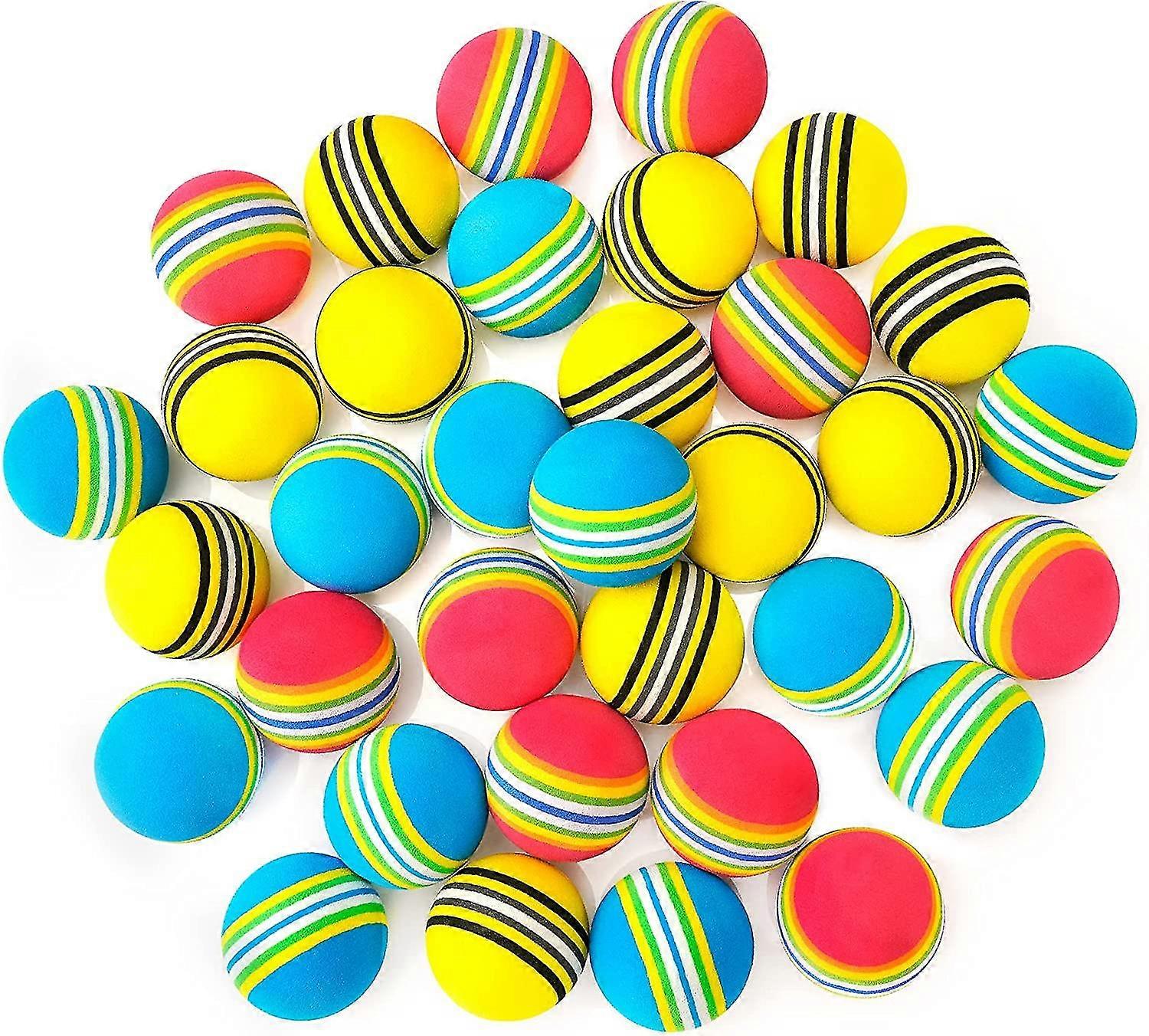 Pack of 36 1.7 Foam Cat Toy Balls for Kitten Playtime and Exercise (Assorted Colors)