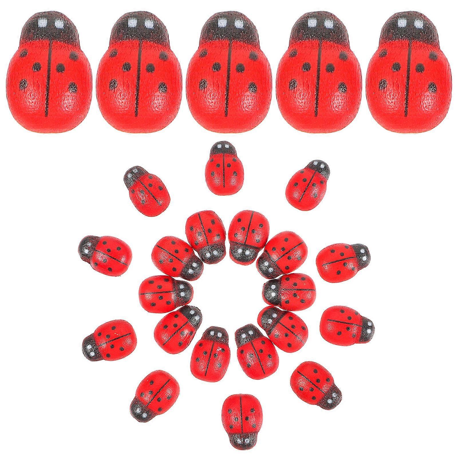 DIY Ladybug Decor, Small Plastic Pieces for Customizing Miniature Scenes